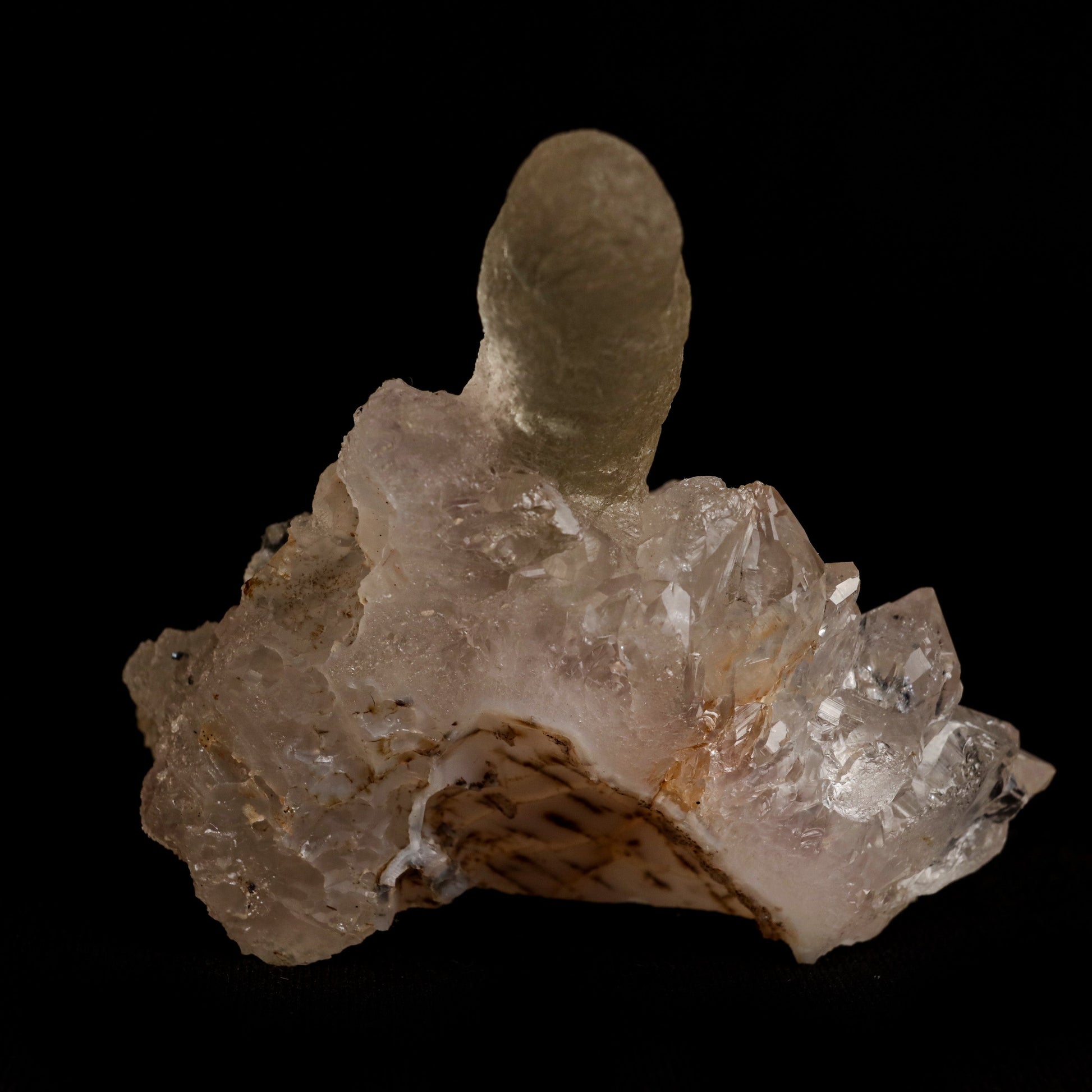 Fluorite (unusual Formation) on MM Quartz Natural Mineral Specimen # …  https://www.superbminerals.us/products/fluorite-tamarind-formation-on-mm-quartz-natural-mineral-specimen-b-5050  Features: The Fluorite on this specimen has a yellow or gold hue and despite the fact that it is not truly crystallized (it's essentially spherical and/or amorphous), it's very gemmy and eye-catching when backlit. The Fluorite is sitting on gemmy colorless Quartz crystals, some of which show very minor Amethyst
