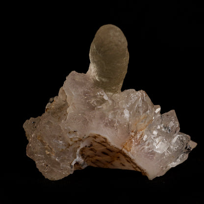 Fluorite (unusual Formation) on MM Quartz Natural Mineral Specimen # …  https://www.superbminerals.us/products/fluorite-tamarind-formation-on-mm-quartz-natural-mineral-specimen-b-5050  Features: The Fluorite on this specimen has a yellow or gold hue and despite the fact that it is not truly crystallized (it's essentially spherical and/or amorphous), it's very gemmy and eye-catching when backlit. The Fluorite is sitting on gemmy colorless Quartz crystals, some of which show very minor Amethyst