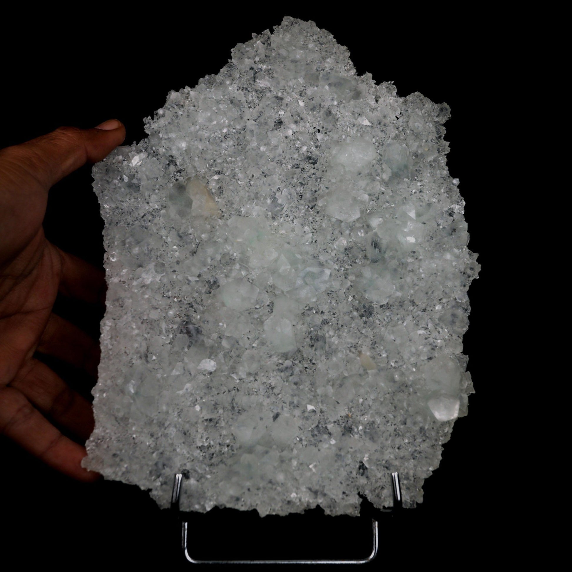 Gemmy Apophyllite Slice Natural Mineral Specimen # B 4731  https://www.superbminerals.us/products/gemmy-apophyllite-slice-natural-mineral-specimen-b-4731  Features: Exceptional glistening gemmy Apophyllite is a very thin and fragile slice of rock. Primary Mineral(s): ApophylliteSecondary Mineral(s): N/AMatrix: N/A9.00 Inch x 6.3 Inch Weight : 600 gms Locality: Nashik, Maharashtra, India