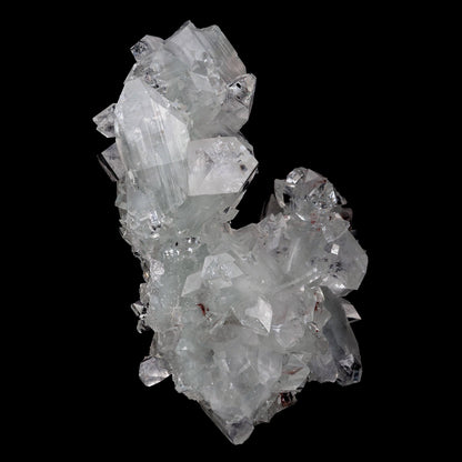 Gemmy Terminated Apophyllite Cluster Natural Mineral Specimen # B 4219  https://www.superbminerals.us/products/gemmy-terminated-apophyllite-cluster-natural-mineral-specimen-b-4219  Features:Fantastic doubly terminated colorless, very glassy, tetragonal apophyllite crystals with striking water-clear, gem, highly modified pinacoidal terminations around translucent bodies are dramatically stacked to form a stunning architectural stalactite from Jalgaon. The crowning crystal is bit long.