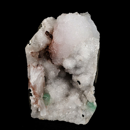 Goosecreekite with MM Quartz and green Apophyllite Self Standing Natural Mineral Specimen # B 6594 Goosecreekite Superb Minerals 