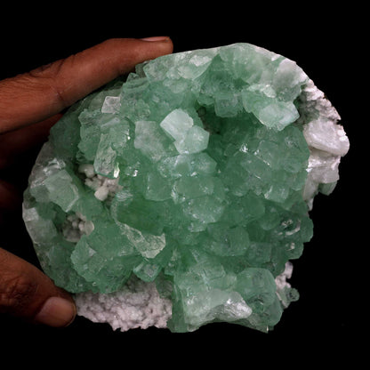 Green Apophyllite 3-D Crystals Big Cluster Natural Mineral Specimen #…  https://www.superbminerals.us/products/green-apophyllite-3-d-crystals-big-cluster-natural-mineral-specimen-b-4626  Features: Striking, huge, and sculptural 3-dimensional matrix combination from an undisclosed Maharashtra State location. The item is dominated by two-toned, mint-green and off-white, glossy, transparent, blocky tetragonal apophyllite crystals with satin lustre faces.The apophyllites compliment each other nicely