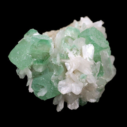 Green Apophyllite Crystal with Stilbite Natural Mineral Specimen # B 3…  https://www.superbminerals.us/products/apophyllite-green-crystal-with-stilbite-natural-mineral-specimen-b-3647  Features:Lovely Green Apophyllite Crystal Cluster Specimen with Stilbite from Aurangabad India. This unique specimen features a large green colored cubic formation Apophyllite with cream colored stilbite. This is a beautiful Zeolite specimen! Primary Mineral(s): ApophylliteSecondary Mineral(s): Stilbite