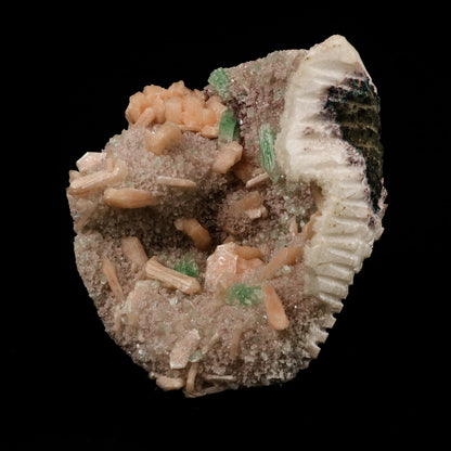 Green Apophyllite Cube with Stilbite and Chalcedony Natural Mineral Specimen # B 5322 Apophyllite Superb Minerals 