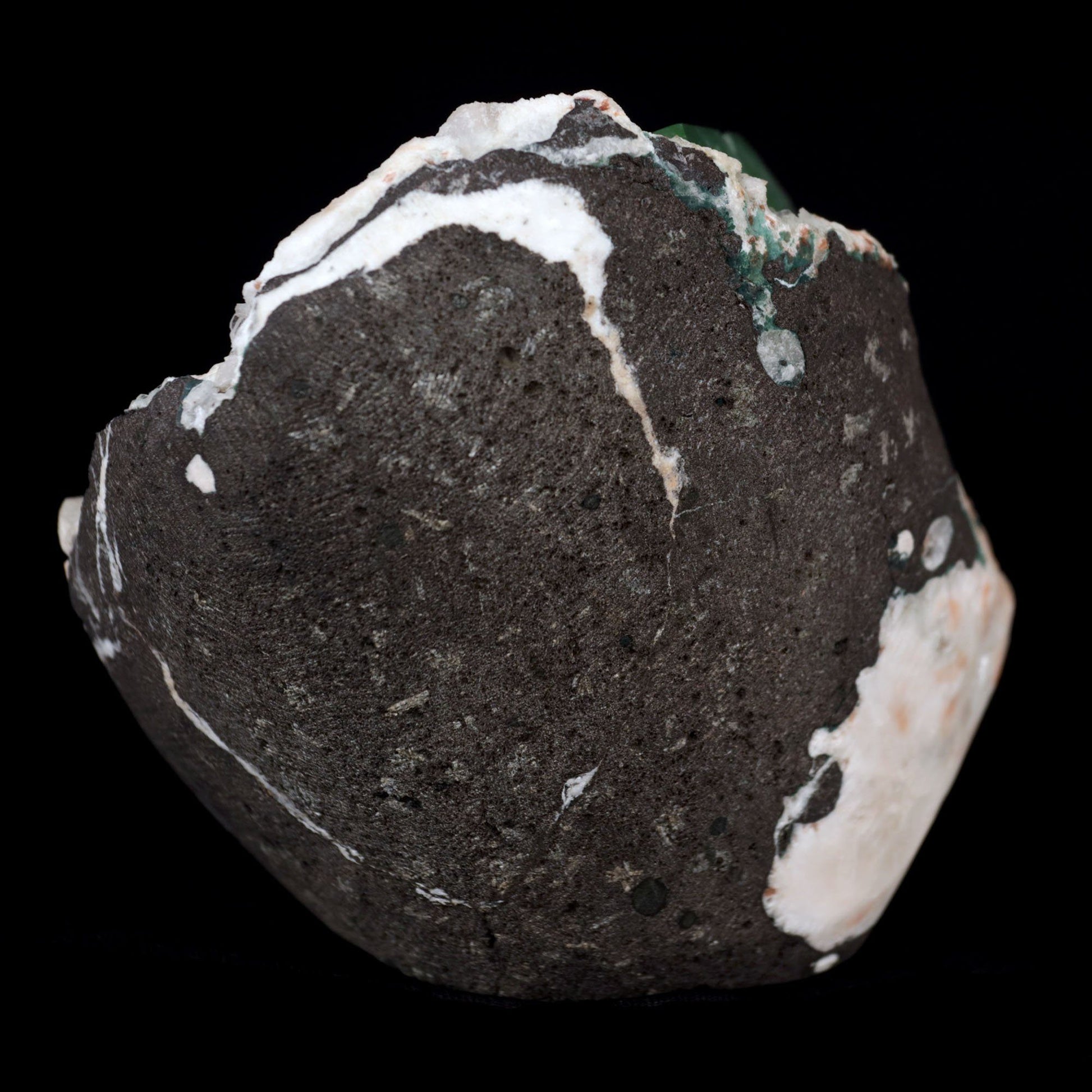 Green Apophyllite Cube with Stilbite Heulandite Natural Mineral # B 41…  https://www.superbminerals.us/products/green-apophyllite-cube-with-stilbite-heulandite-natural-mineral-b-4161  Features:Large shallow vug with a transparent penetrating layerd dark green to mint green Apophyllite cubic crystal on druzy chalcedony formations with Stilbite crystals, all on a bed of white miniature Huelandite crystals on a dark gray Matrix. The color of the Apophyllite is exceptional as is the contrast 