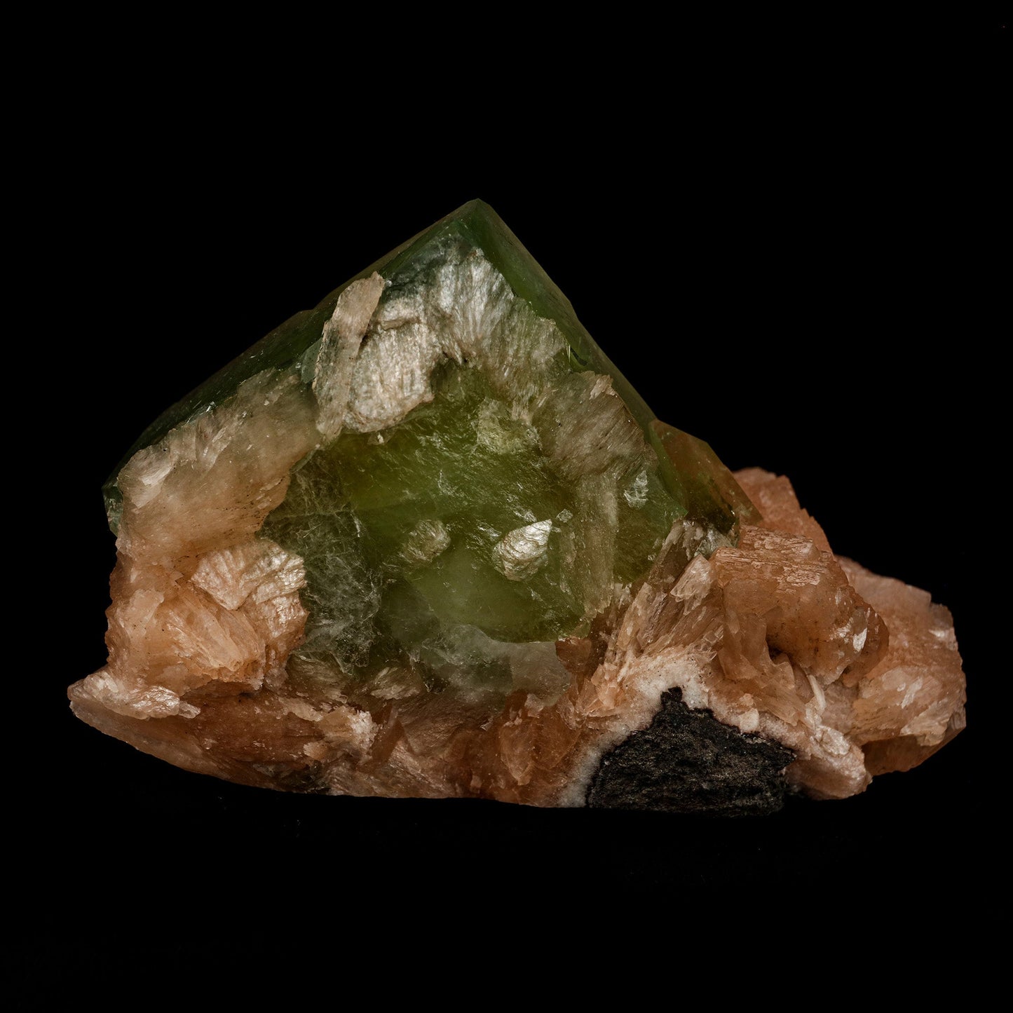 Green Apophyllite Cube with Stilbite Natural Mineral Specimen # B 509…  https://www.superbminerals.us/products/green-apophyllite-cube-with-stilbite-natural-mineral-specimen-b-5095  Features: A very large cabinet-size specimen hosting numerous lustrous, transparent, mint-green pseudocubic Apophyllite crystals all on a bed. The color of the Apophyllite is exceptional as is the contrast and balance. A very aesthetic and unique piece in excellent condition. Primary Mineral(s): Apophyllite