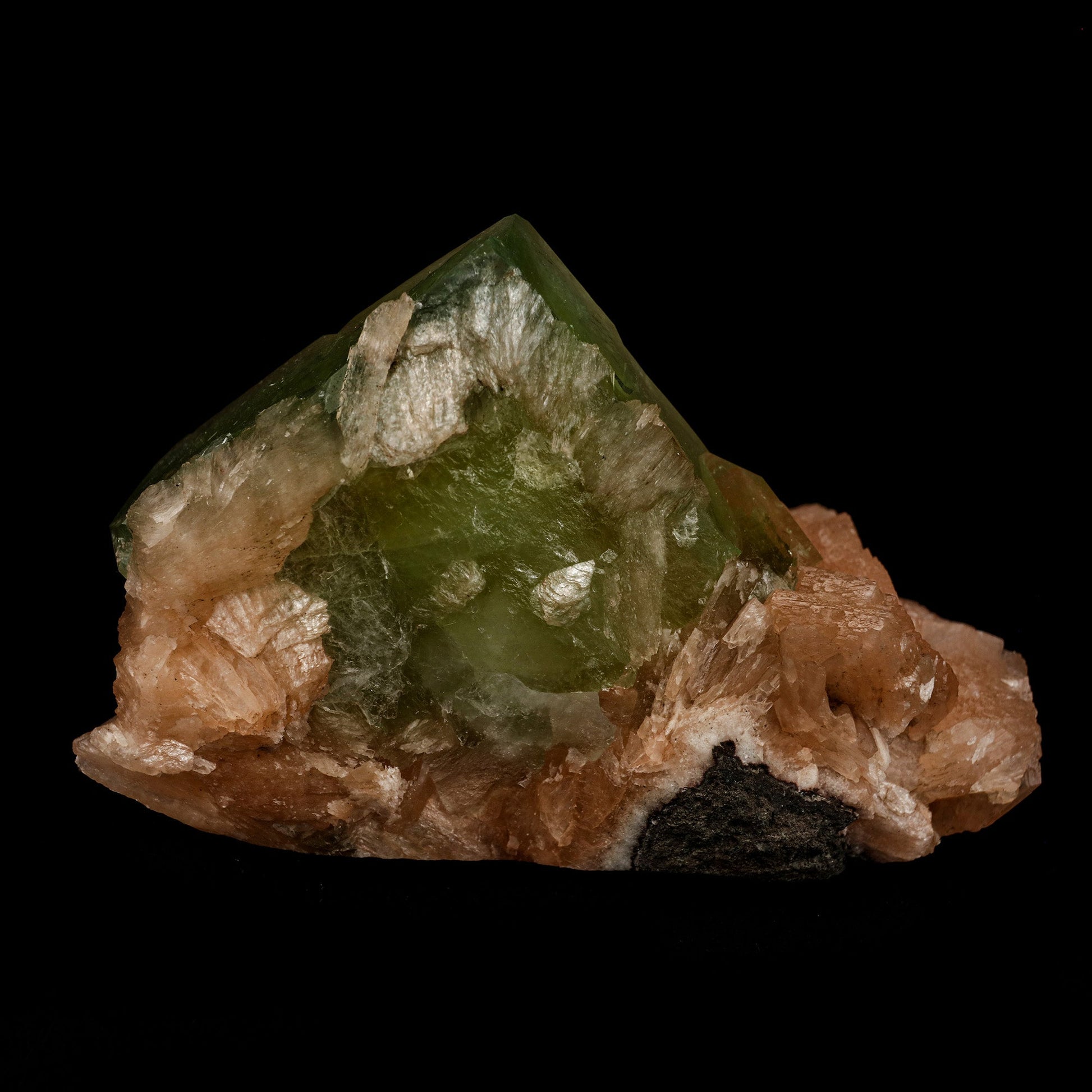 Green Apophyllite Cube with Stilbite Natural Mineral Specimen # B 509…  https://www.superbminerals.us/products/green-apophyllite-cube-with-stilbite-natural-mineral-specimen-b-5095  Features: A very large cabinet-size specimen hosting numerous lustrous, transparent, mint-green pseudocubic Apophyllite crystals all on a bed. The color of the Apophyllite is exceptional as is the contrast and balance. A very aesthetic and unique piece in excellent condition. Primary Mineral(s): Apophyllite