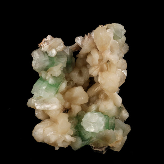 Green Apophyllite Cube with Stilbite Natural Mineral Specimen # B 6248 Apophyllite Superb Minerals 