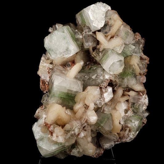 Green Apophyllite Cube with Stilbite Natural Mineral Specimen # B 6249 Apophyllite Superb Minerals 