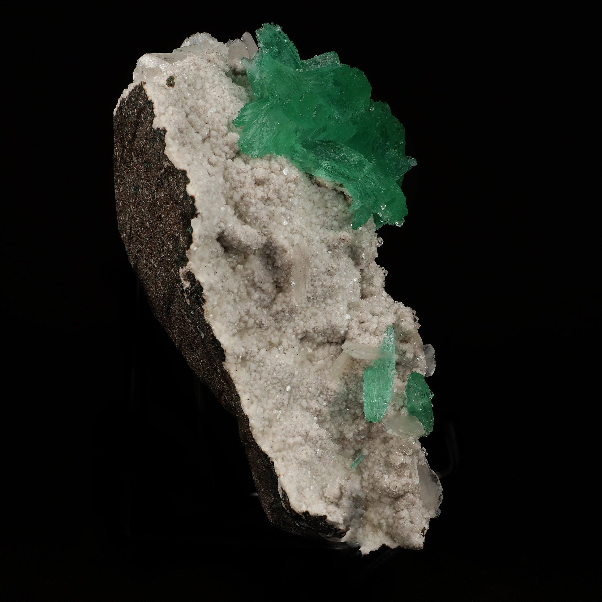 Green Apophyllite Flower with Stilbite on Heulandite Natural Mineral Specimen # B 5075 Apophyllite Superb Minerals 