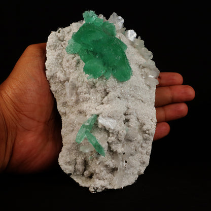 Green Apophyllite Flower with Stilbite on Heulandite Natural Mineral Specimen # B 5075 Apophyllite Superb Minerals 