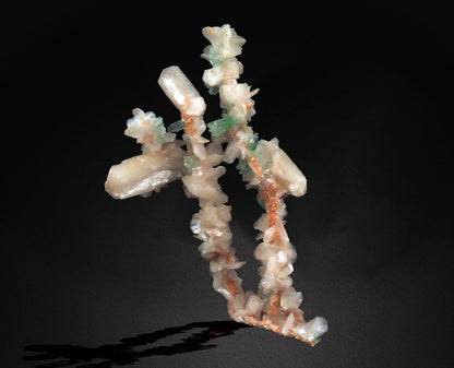 Green Apophyllite Flowers with Stilbite on Heulandite Bush Formation #W13 Apophyllite & Heulandite Superb Minerals 