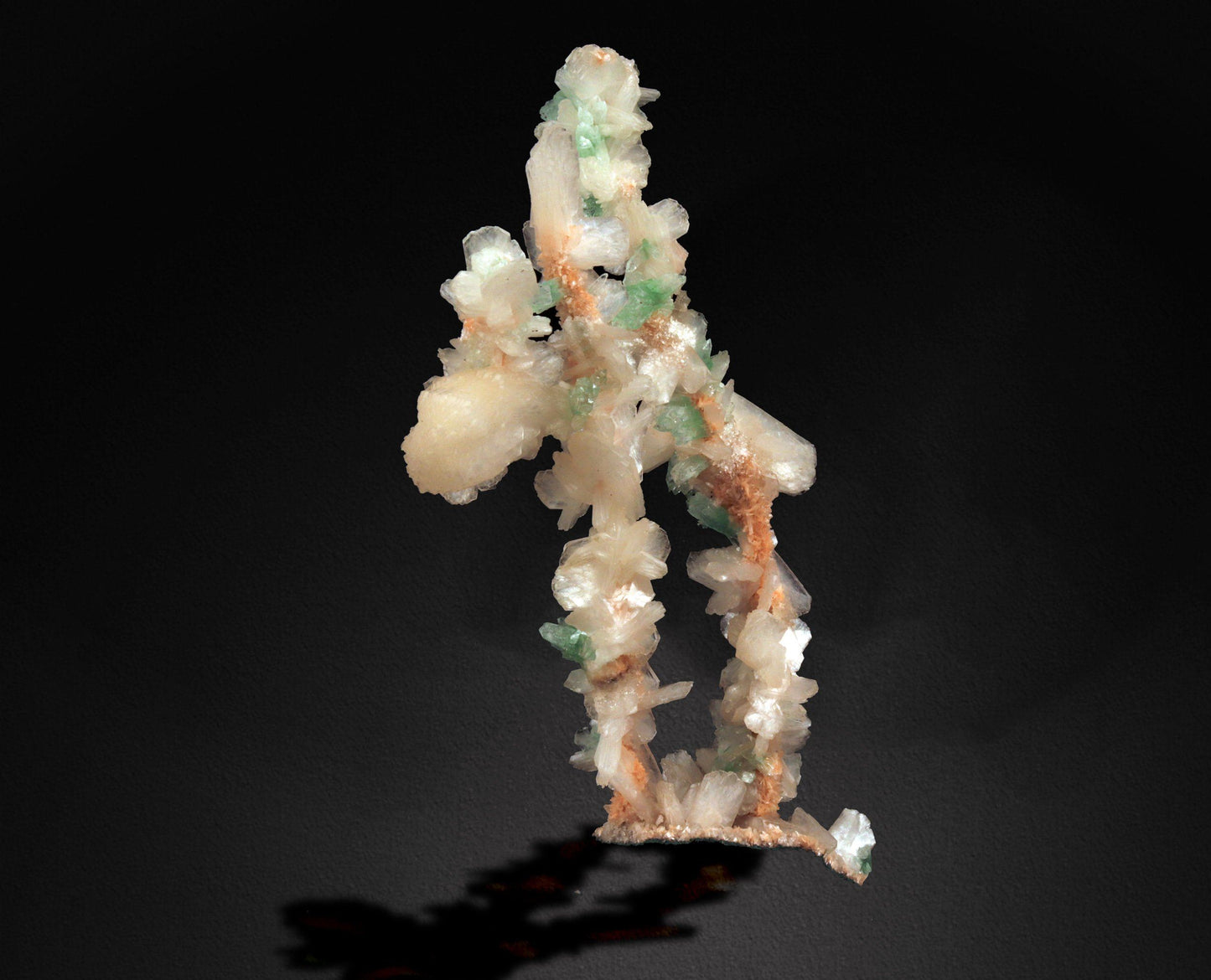 Green Apophyllite Flowers with Stilbite on Heulandite Bush Formation #W13 Apophyllite & Heulandite Superb Minerals 