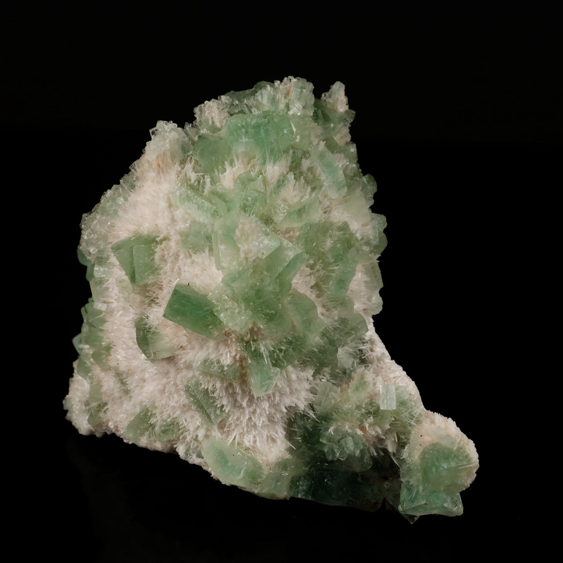Green Apophyllite with Mordenite Natural Mineral Specimen # B 5585 Apophyllite Superb Minerals 