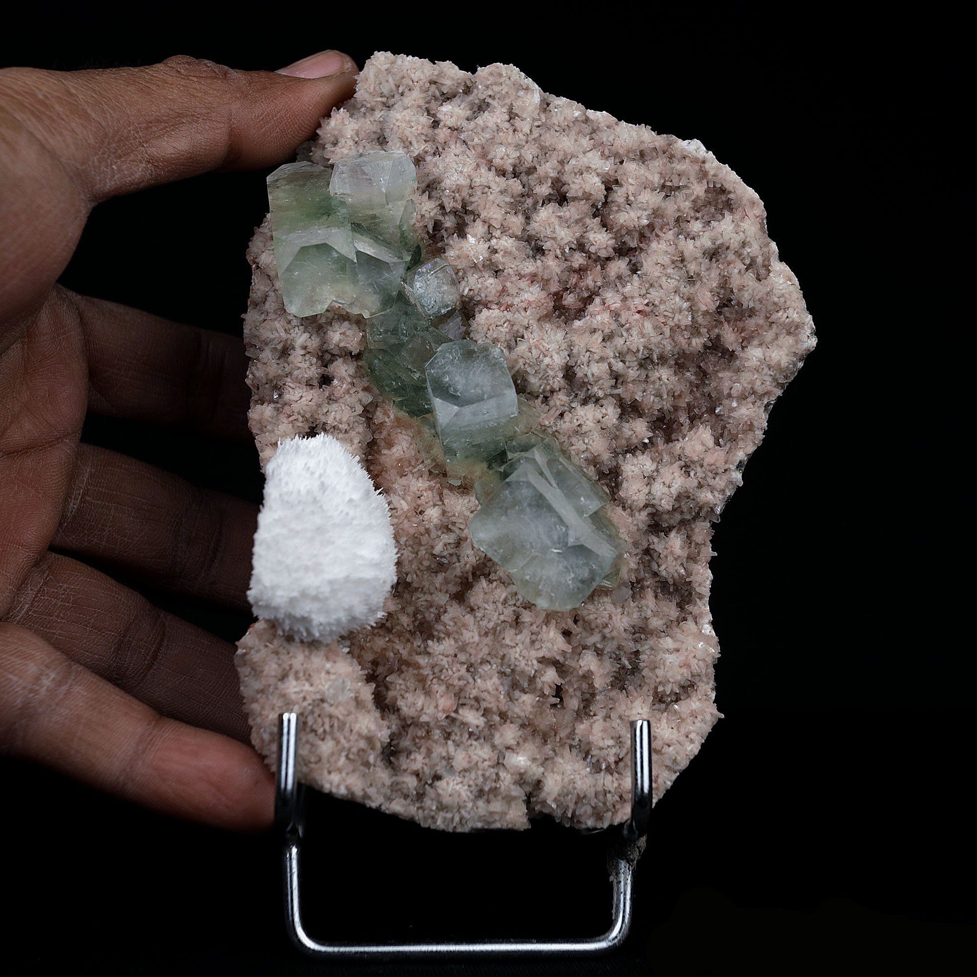 Green Apophyllite with Mordenite on Heulandite Natural Mineral Specime…  https://www.superbminerals.us/products/green-apophyllite-with-mordenite-on-heulandite-natural-mineral-specimen-b-4097  Features:An extremely stylish piece highlighting a lattice thickly covered with scaled-down, beige heulandite precious crystals several shiny, bigger light-beige Heulandite crystals on the framework