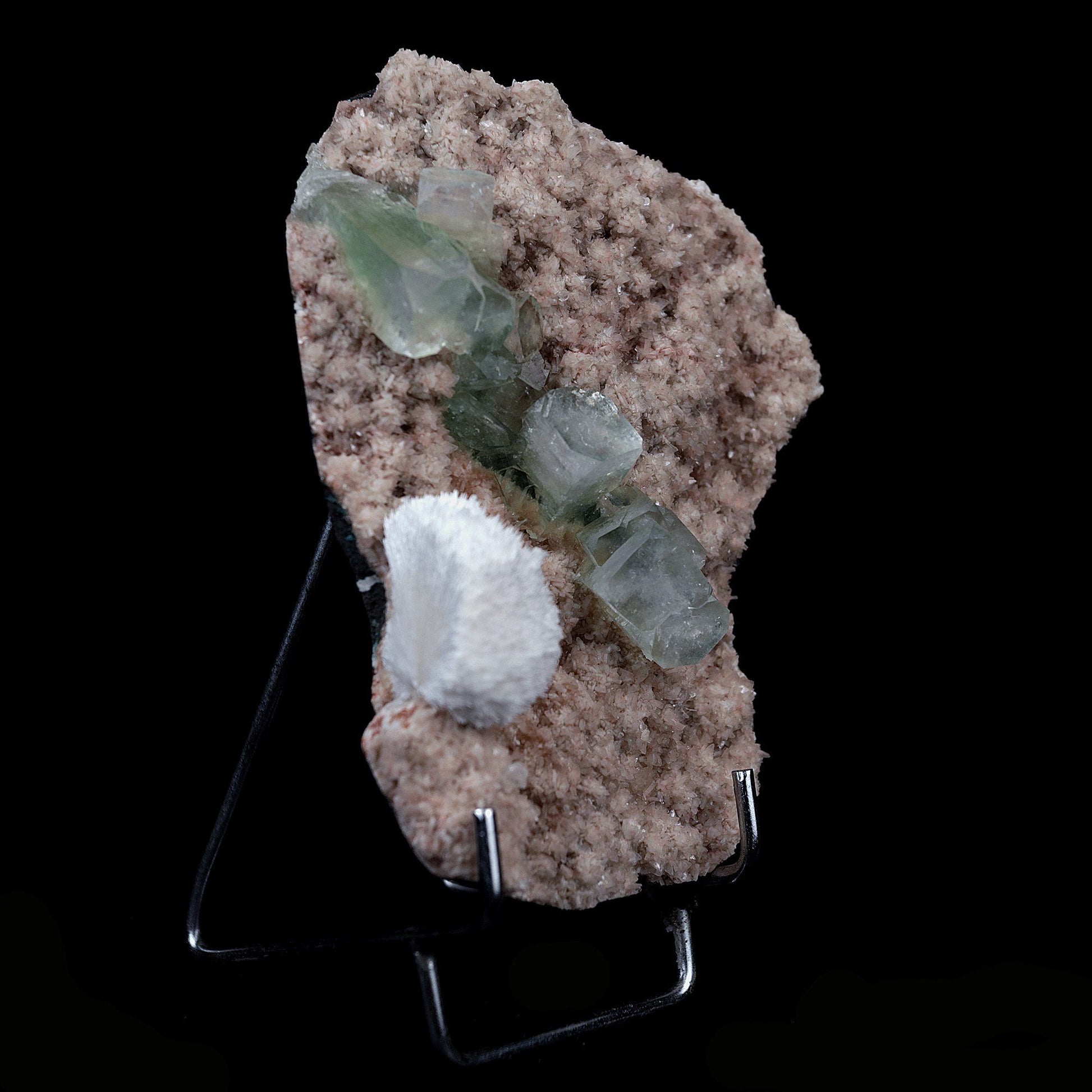 Green Apophyllite with Mordenite on Heulandite Natural Mineral Specime…  https://www.superbminerals.us/products/green-apophyllite-with-mordenite-on-heulandite-natural-mineral-specimen-b-4097  Features:An extremely stylish piece highlighting a lattice thickly covered with scaled-down, beige heulandite precious crystals several shiny, bigger light-beige Heulandite crystals on the framework
