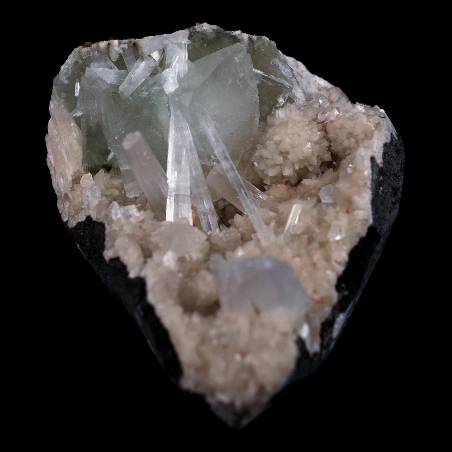 Green Apophyllite with Scolecite Spray Inside Heulandite Natural Miner…  https://www.superbminerals.us/products/green-apophyllite-with-scolecite-spray-inside-heulandite-natural-mineral-specimen-b-4659  Features: A scolecite radial aggregation in a thin crystal-lined vug. It was difficult to shoot the artwork, but it is even more impressive in person. They will go down in history as the best minerals ever discovered since some of them are the FINEST crystallised specimens of their own species