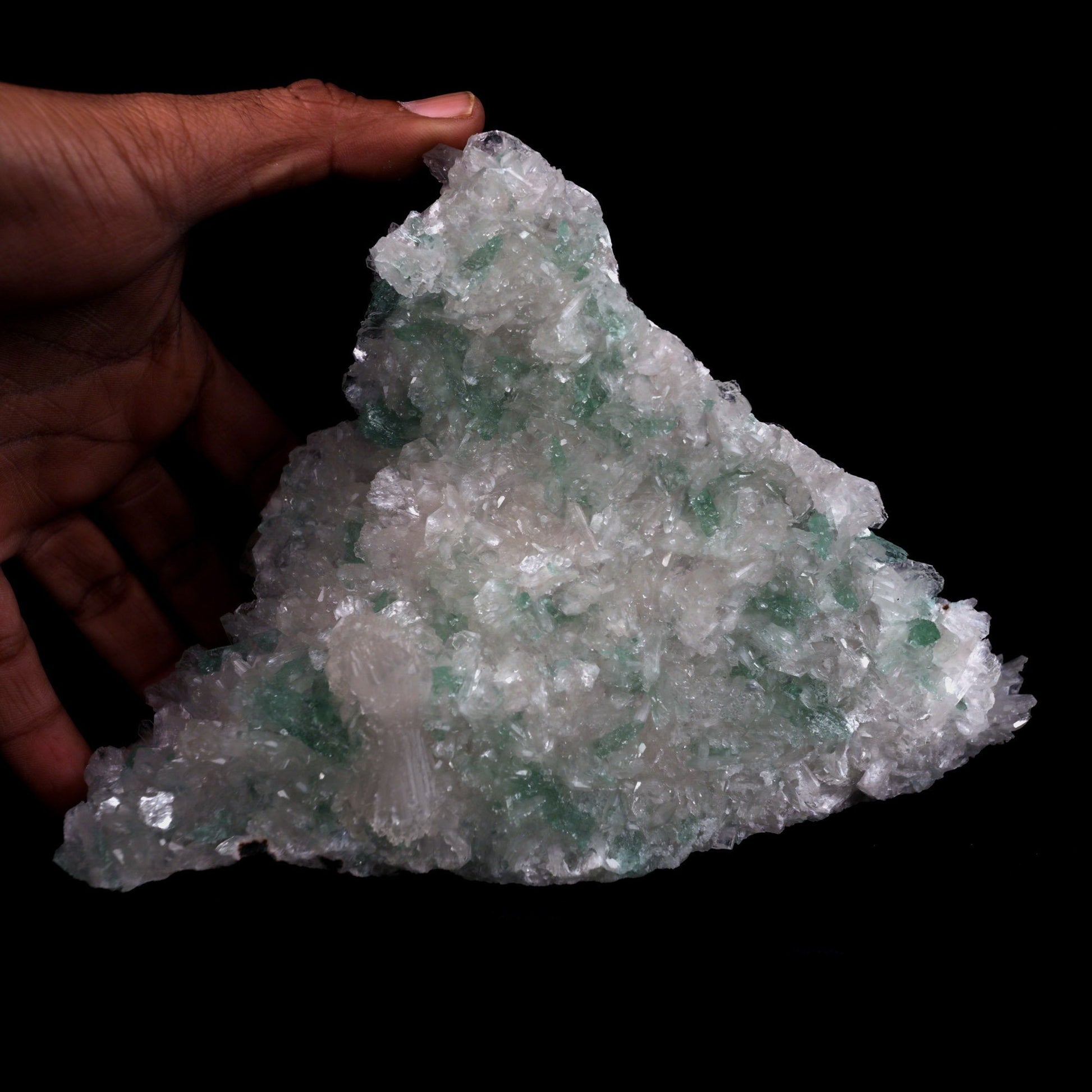 Green Apophyllite with Stilbite big Cluster Natural Mineral Specimen # B 4769 Apophyllite Superb Minerals 