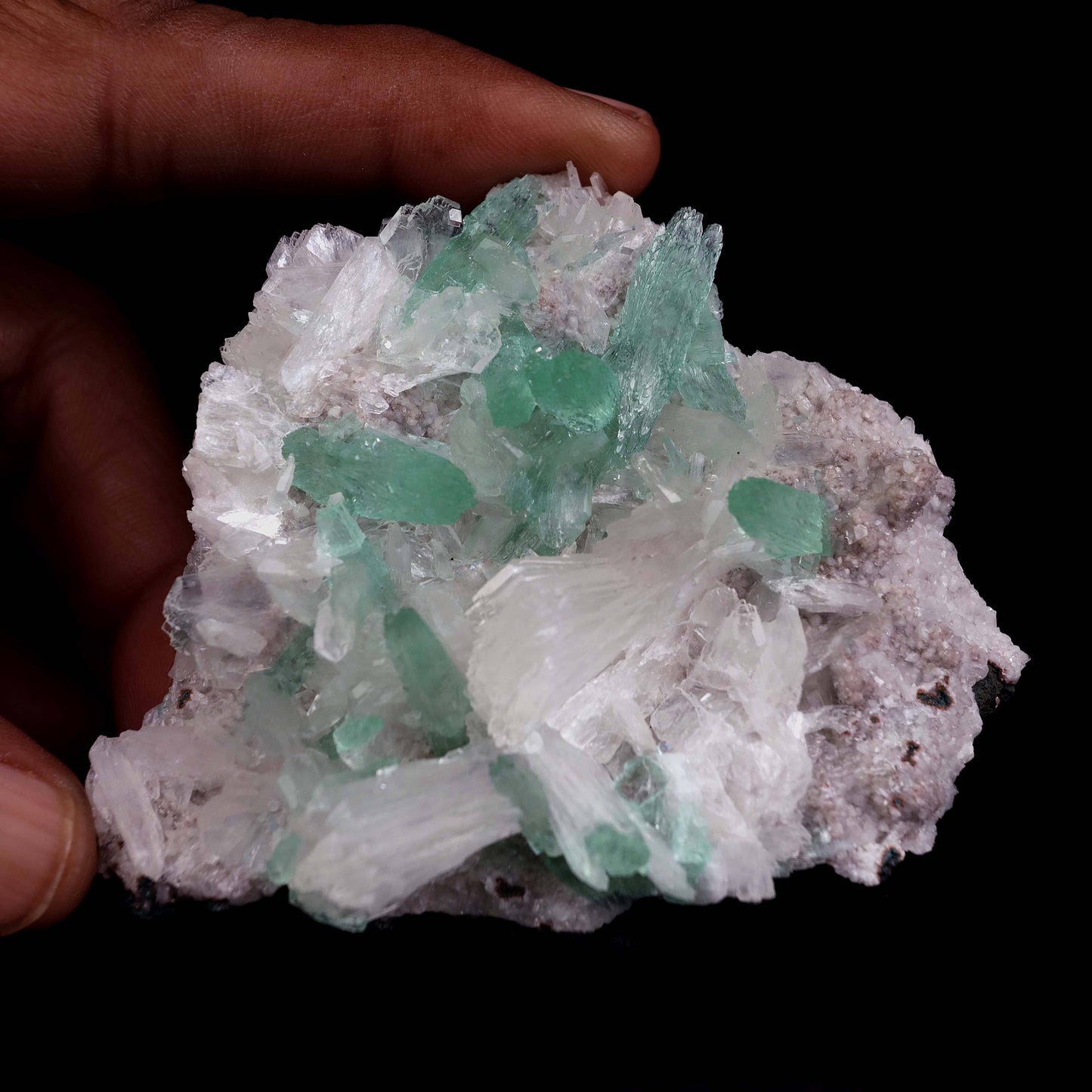 Green Apophyllite with Stilbite Natural Mineral Specimen # B 4507 Apophyllite Superb Minerals 