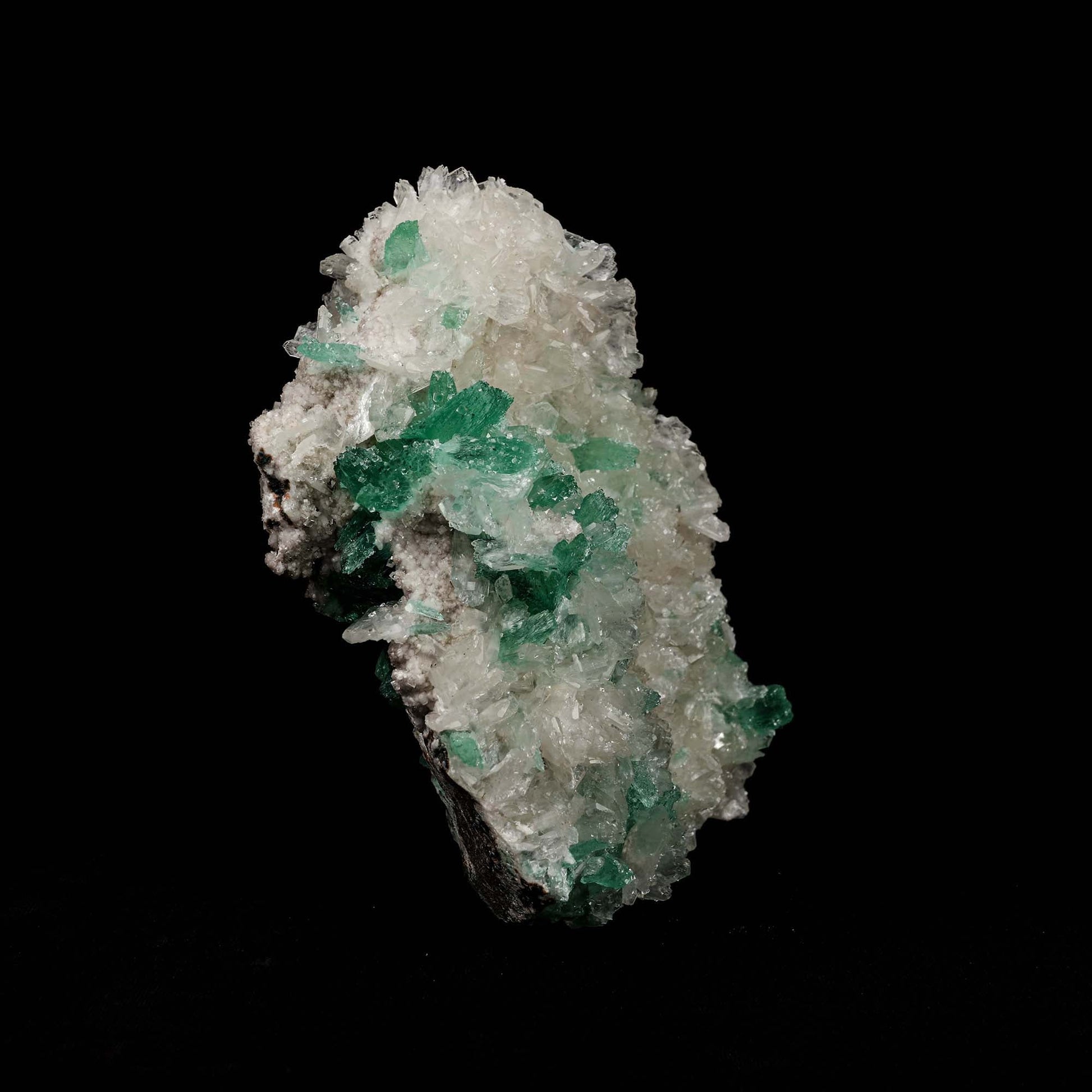 Green Apophyllite with Stilbite Natural Mineral Specimen # B 5200  https://www.superbminerals.us/products/green-apophyllite-with-stilbite-natural-mineral-specimen-b-5200  Features: On a plate of contrasting Stilbite crystals, a stunning example of glossy, radiating clusters of translucent green Apophyllite crystals. Flat terminations characterise these rare Apophyllite crystals, and the radiating, round-like clusters are stunning.This is a fantastic piece in fantastic condition.