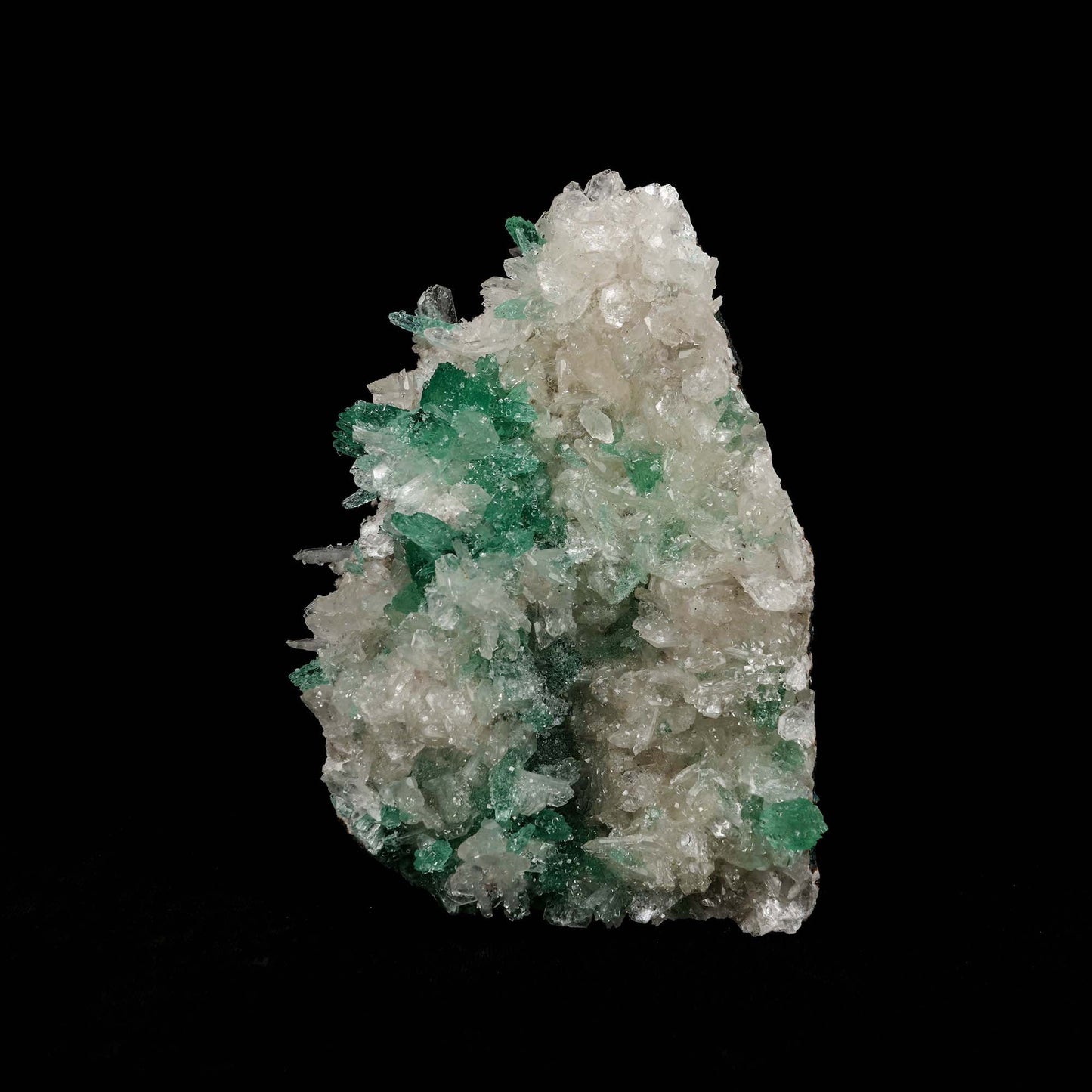 Green Apophyllite with Stilbite Natural Mineral Specimen # B 5200  https://www.superbminerals.us/products/green-apophyllite-with-stilbite-natural-mineral-specimen-b-5200  Features: On a plate of contrasting Stilbite crystals, a stunning example of glossy, radiating clusters of translucent green Apophyllite crystals. Flat terminations characterise these rare Apophyllite crystals, and the radiating, round-like clusters are stunning.This is a fantastic piece in fantastic condition.