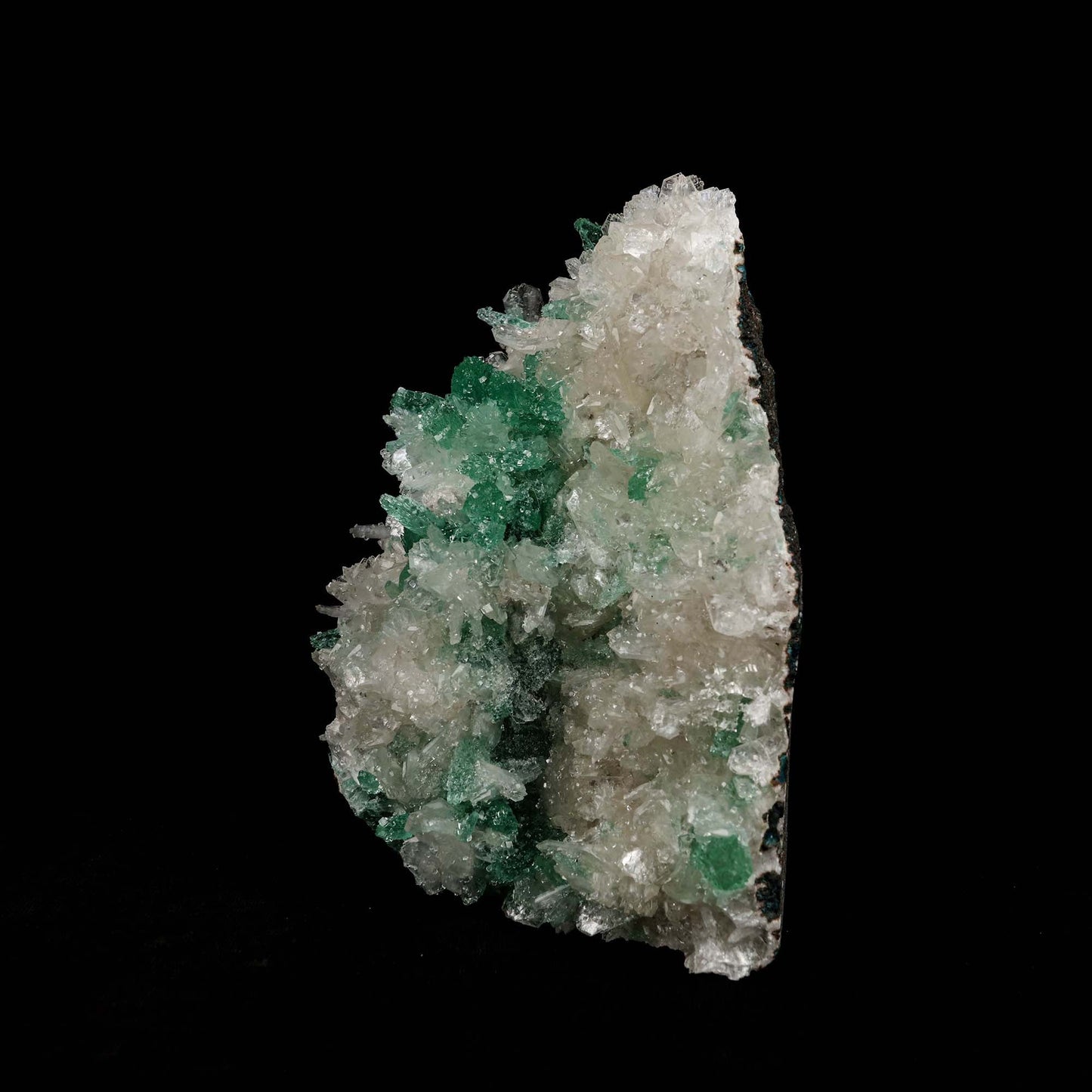 Green Apophyllite with Stilbite Natural Mineral Specimen # B 5200  https://www.superbminerals.us/products/green-apophyllite-with-stilbite-natural-mineral-specimen-b-5200  Features: On a plate of contrasting Stilbite crystals, a stunning example of glossy, radiating clusters of translucent green Apophyllite crystals. Flat terminations characterise these rare Apophyllite crystals, and the radiating, round-like clusters are stunning.This is a fantastic piece in fantastic condition.