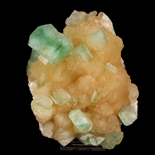 Green Apophyllite with Stilbite Natural Mineral Specimen # B 6046 Apophyllite Superb Minerals 