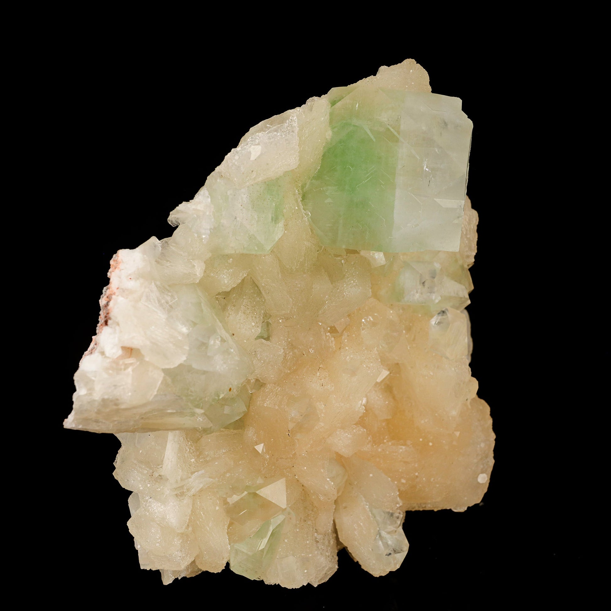 Green Apophyllite with Stilbite Natural Mineral Specimen # B 6158 Apophyllite Superb Minerals 
