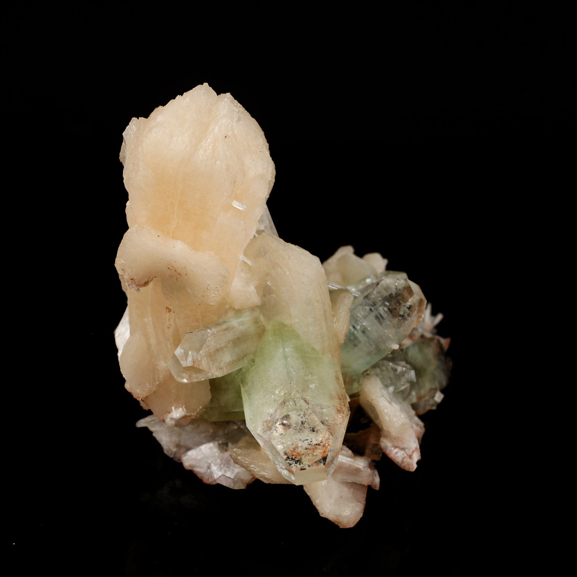 Green Apophyllite with Stilbite Natural Mineral Specimen # B 6549 Apophyllite Superb Minerals 