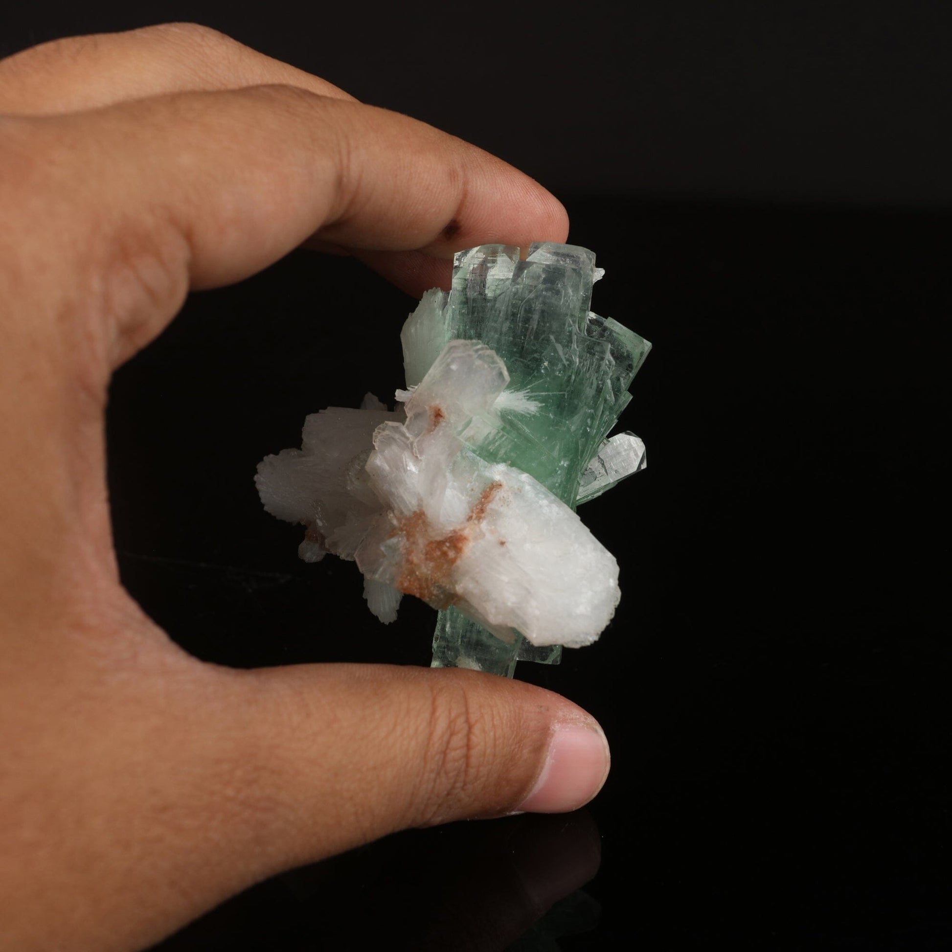 Green Apophyllite with Stilbite Natural Mineral Specimen # B 6575 Apophyllite Superb Minerals 