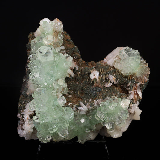 Green Apophyllite with Stilbite Natural Mineral Specimen # B 6726 Apophyllite Superb Minerals 