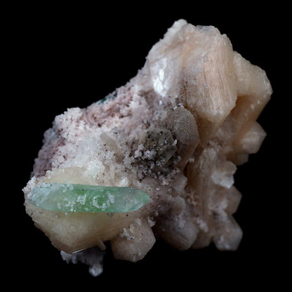Green Apophyllite with Stilbite on Chalcedony Natural Mineral Specimen…  https://www.superbminerals.us/products/green-apophyllite-with-stilbite-on-chalcedony-natural-mineral-specimen-b-4116  Features:The specimen consists of striking, strongly lustrous, transparent and gem, rich green Apophyllite crystals growing in a beautiful spray. The quality of the Apophyllite is tremendous - transparent, limpid, perfect sharp pyramidal terminations and water clear. Small Stilbite crystals are seen too. In superb