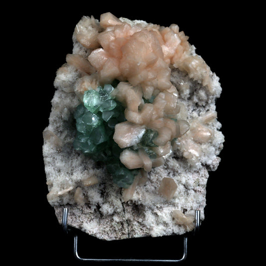 Green Apophyllite with Stilbite On Cluster Natural Mineral Specimen # B 4879 Scolecite Superb Minerals 