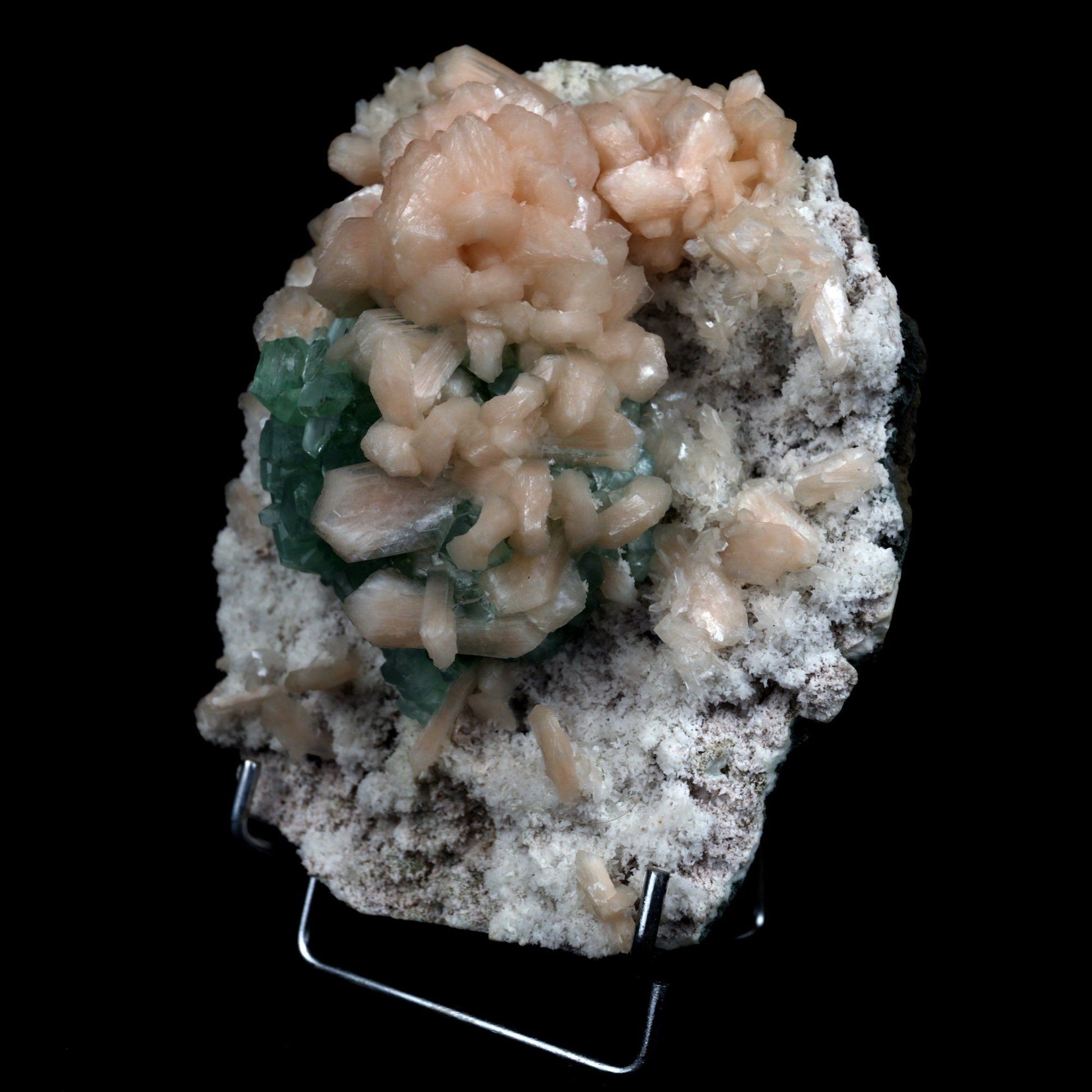Green Apophyllite with Stilbite On Cluster Natural Mineral Specimen # B 4879 Scolecite Superb Minerals 