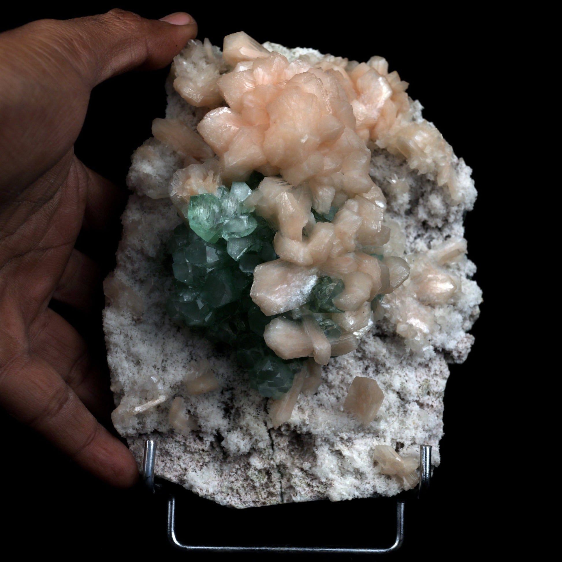 Green Apophyllite with Stilbite On Cluster Natural Mineral Specimen # B 4879 Scolecite Superb Minerals 