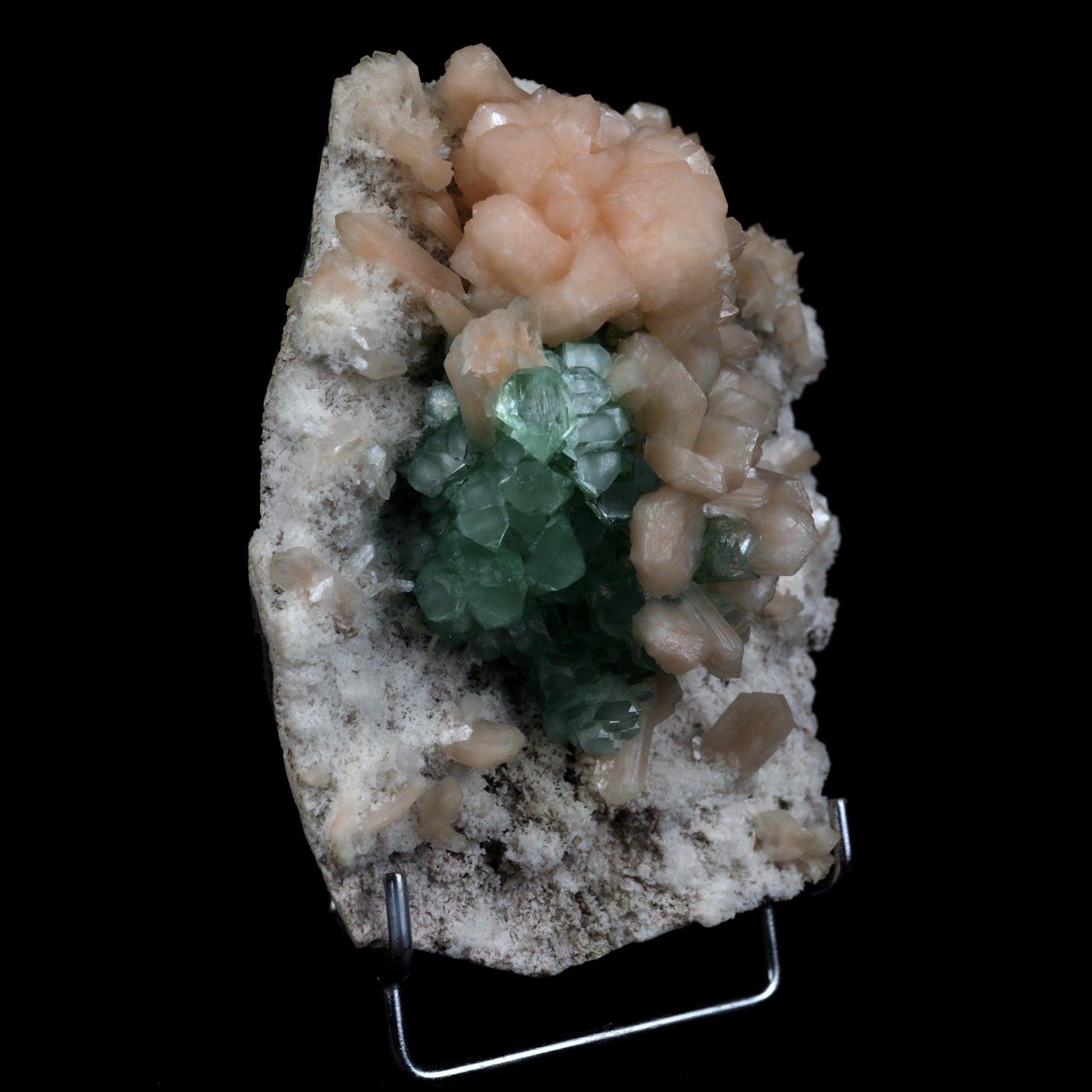 Green Apophyllite with Stilbite On Cluster Natural Mineral Specimen # B 4879 Scolecite Superb Minerals 