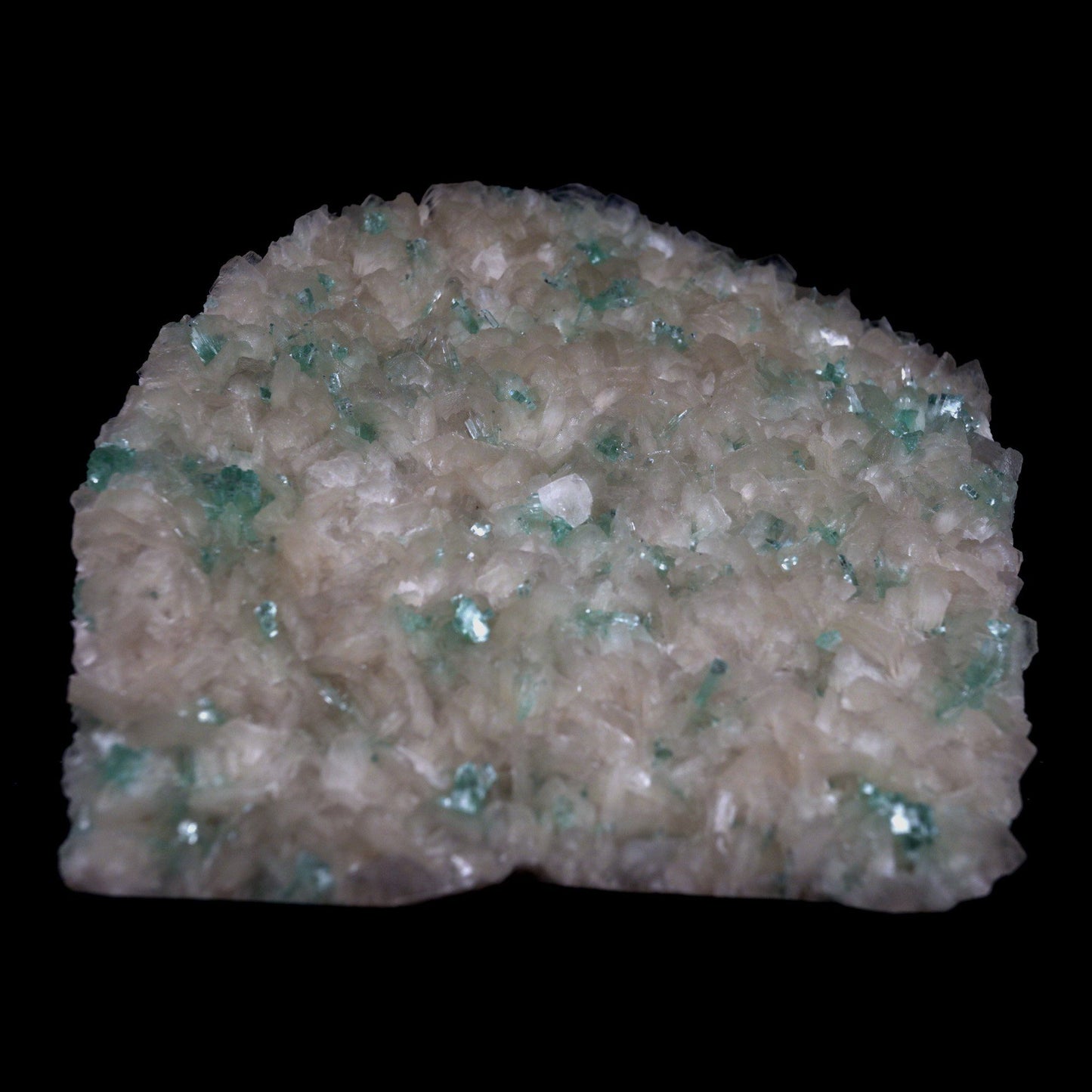 Green Apophyllite with Stilbite, Powellite Rare Find Natural Mineral S…  https://www.superbminerals.us/products/green-apophyllite-sprakling-crystals-with-stilbite-natural-mineral-specimen-b-4767  Features: We have a striking crystal perched elegantly in apophyllite and stilbite crystal nests that are elongated and dramatic! This is a noteworthy specimen in terms of the powellite's own size and the combination's overall appearance. The crystal is a double-terminated, transparent, satiny powellite crystal 