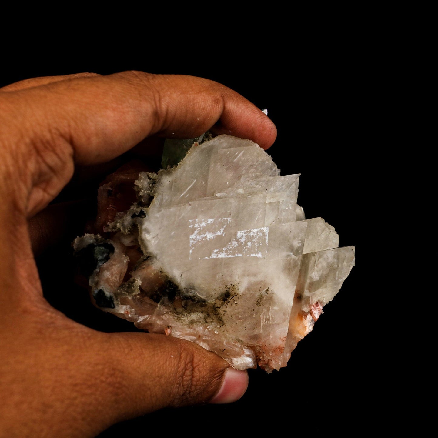 Heulandite Bow with Calcite and Apophyllite Natural Mineral Specimen # B 6538 Heulandite Superb Minerals 