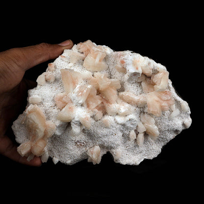 Heulandite crystals on Mordenite Natural Mineral Specimen # B 3722  https://www.superbminerals.us/products/heulandite-crystals-on-mordenite-natural-mineral-specimen-b-3722  Features:This neat specimen from India appears to be a combination of a heulandite crystal and chalcedony stalactites. Heulandite usually occurs in a very glossy pyramidal type crystal. This is a very nice specimen with no damage to the crystal. Peach colored crystals of heulandite on a white mordenite matrix. 