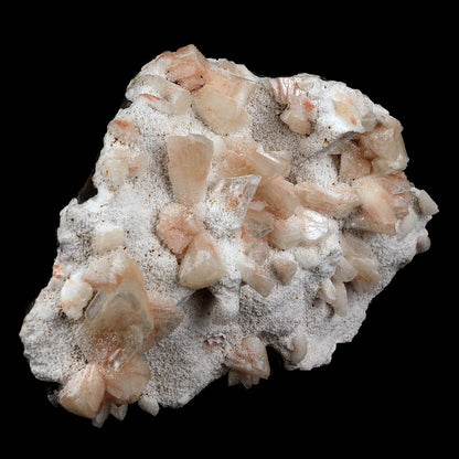 Heulandite crystals on Mordenite Natural Mineral Specimen # B 3722  https://www.superbminerals.us/products/heulandite-crystals-on-mordenite-natural-mineral-specimen-b-3722  Features:This neat specimen from India appears to be a combination of a heulandite crystal and chalcedony stalactites. Heulandite usually occurs in a very glossy pyramidal type crystal. This is a very nice specimen with no damage to the crystal. Peach colored crystals of heulandite on a white mordenite matrix. 