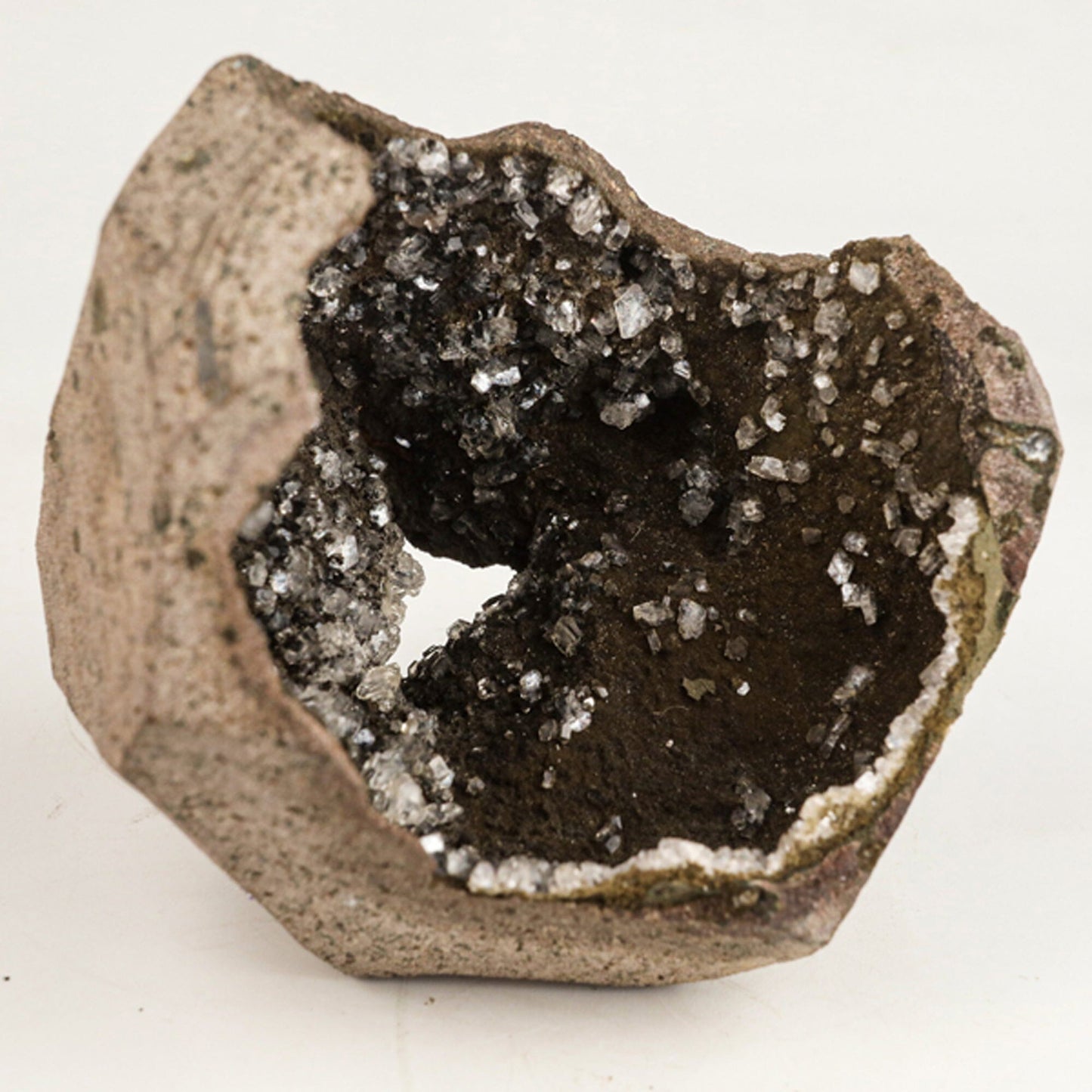 Heulandite on Chalcedony geode Natural Mineral Specimen # B 6530 Heulandite Superb Minerals 