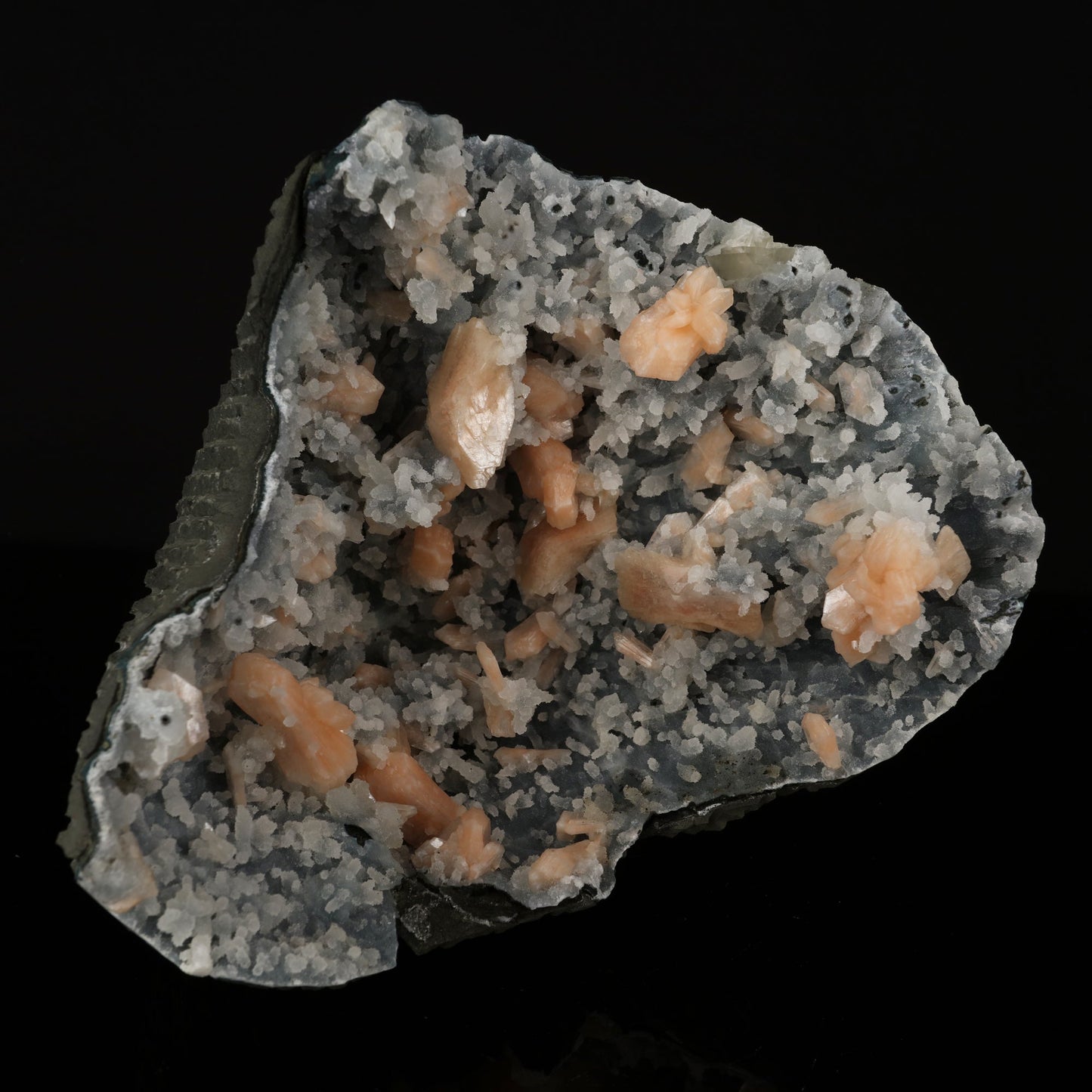 Heulandite with Stilbite on Chalcedony Self Standing Natural Mineral Specimen # B 5744 Heulandite Superb Minerals 