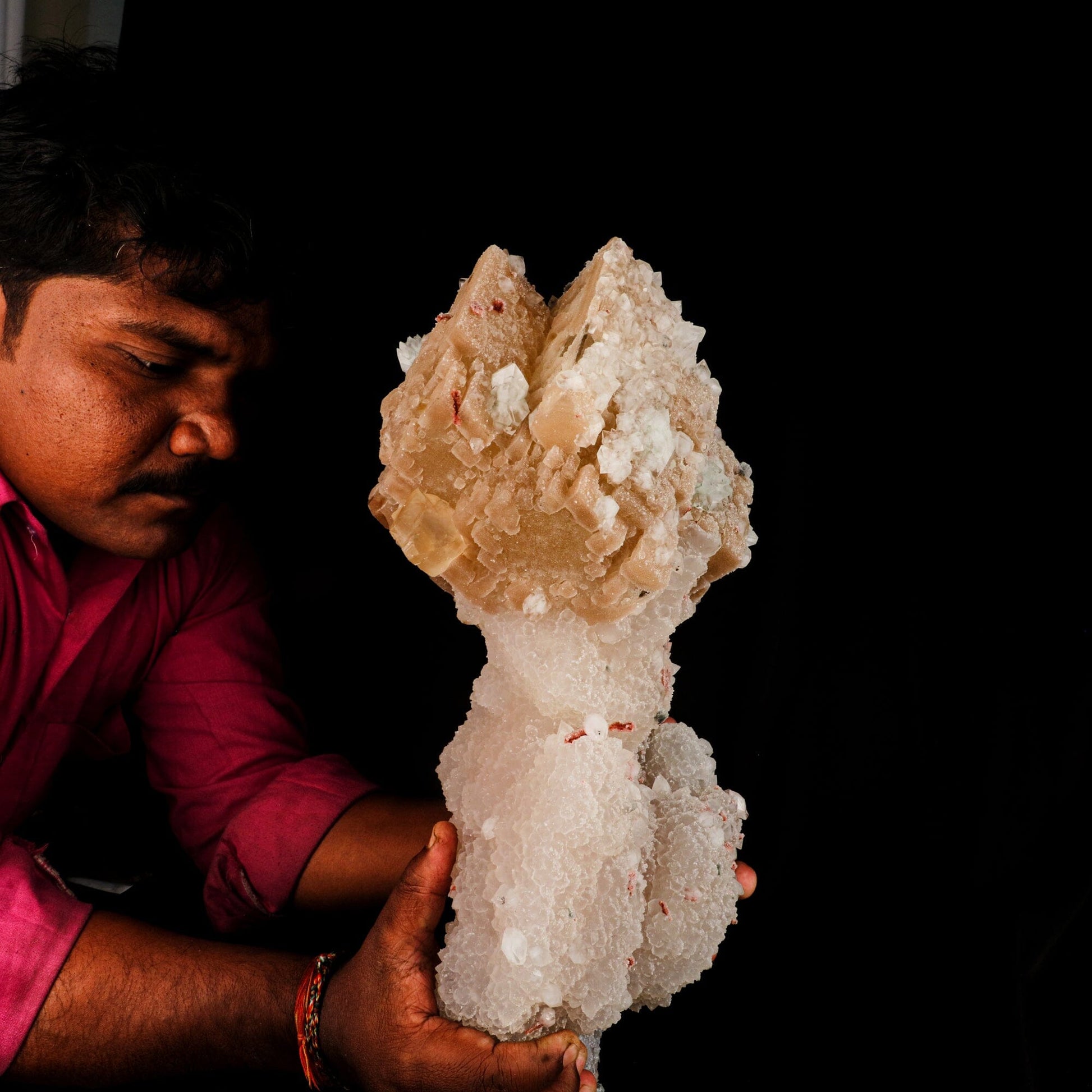 Huge Calcite formation with Chalcedony and stilbite Natural Mineral Specimen # B 6615 Calcite Superb Minerals 