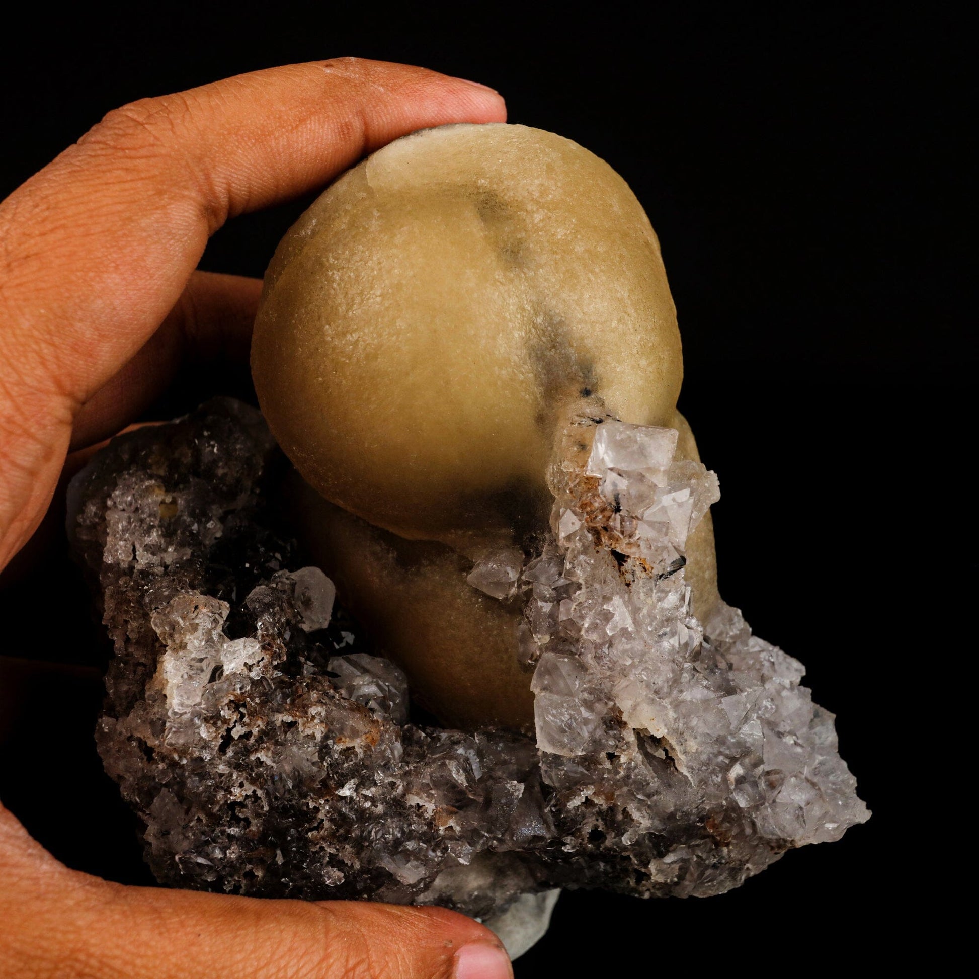 Huge Fluorite ball on Amethyst Natural Mineral Specimen # B 6556 Fluorite Superb Minerals 