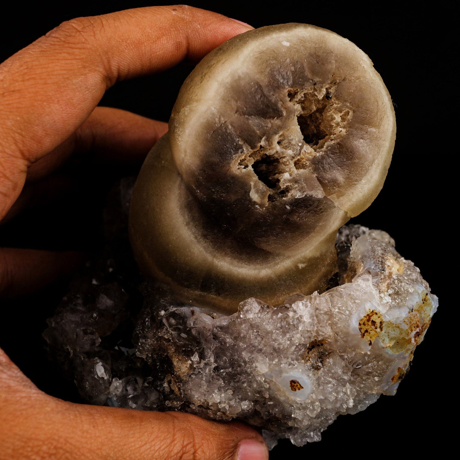 Huge Fluorite ball on Amethyst Natural Mineral Specimen # B 6556 Fluorite Superb Minerals 