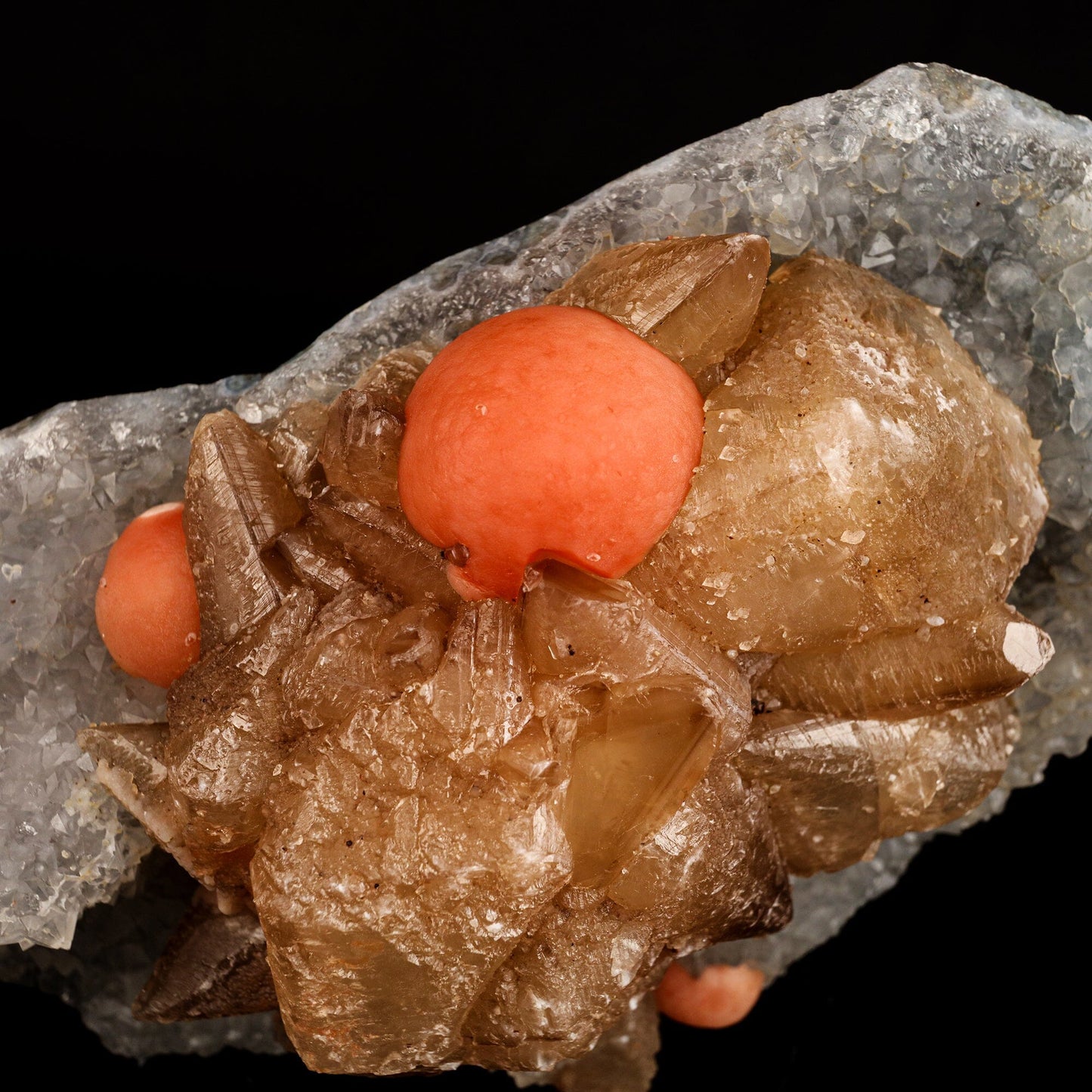 Huge Red Botryoidal Fluorite Ball on Calcite Very Rare Natural Mineral Specimen # B-TUC 6667 Fluorite Superb Minerals 