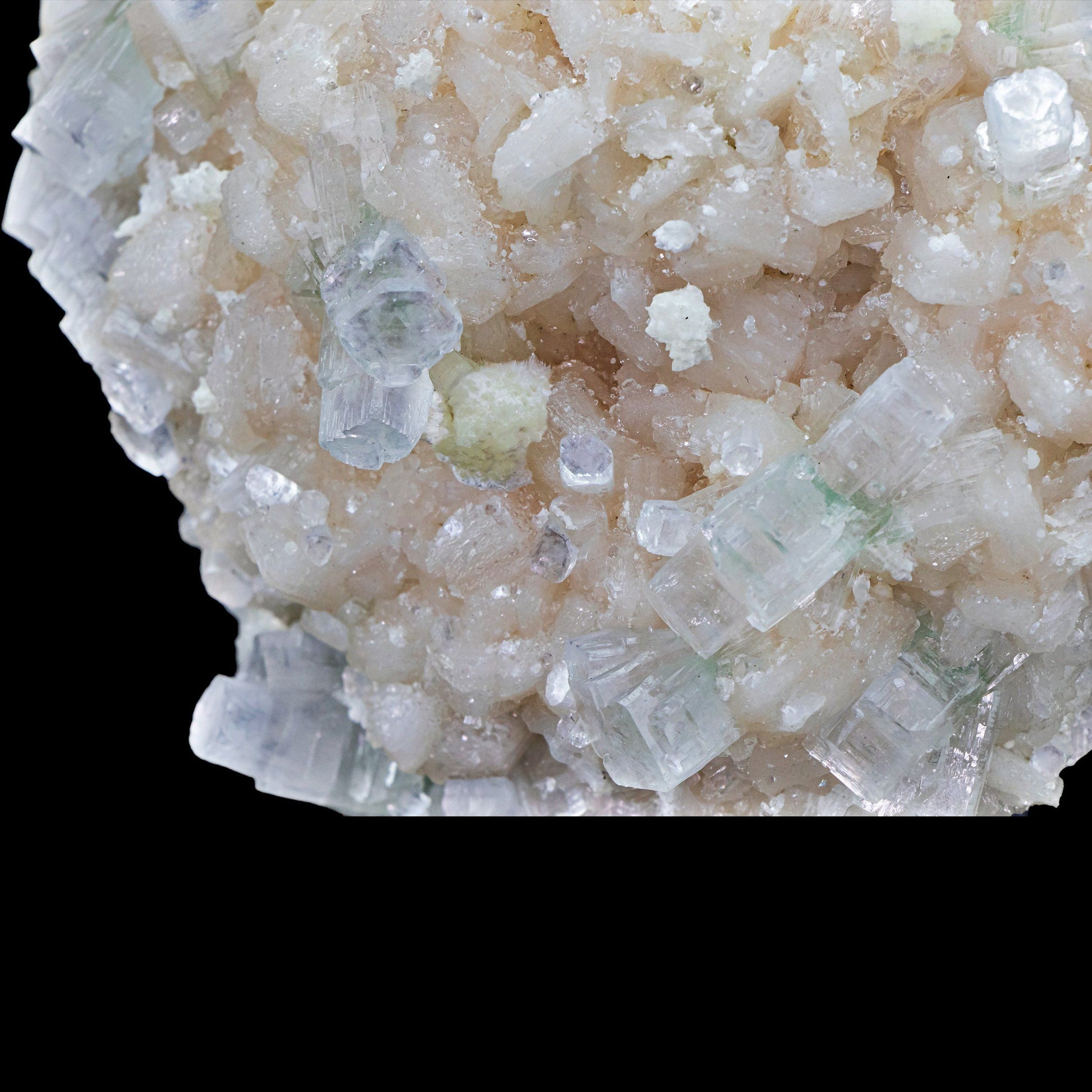 Light Green Apophyllite Disco Cluster with Mordenite On Stilbite Matrix - #C44 Calcite Superb Minerals 