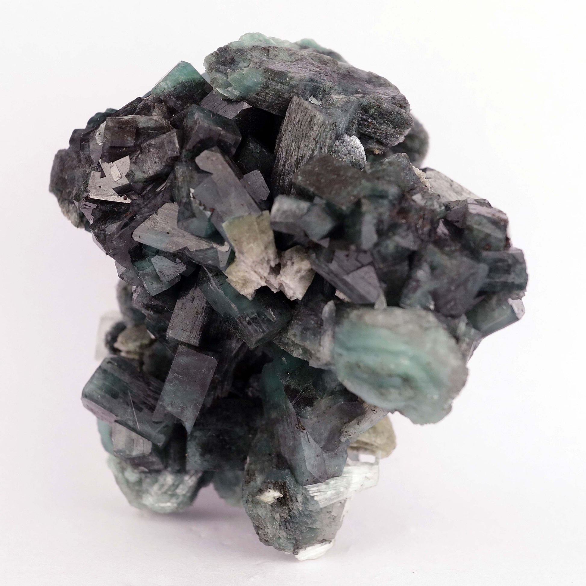 Marshy Apophyllite with Stilbite Natural Mineral Specimen # B 4574  https://www.superbminerals.us/products/marshy-apophyllite-with-stilbite-natural-mineral-specimen-b-4574  Features:An unusual green Marshy Apophyllite group bloom. Whenever the word Marshy is used in conjunction with a mineral, it refers to the presence of Chlorite in the mineral, which is responsible for its drab green colour. Primary Mineral(s): Apophyllite