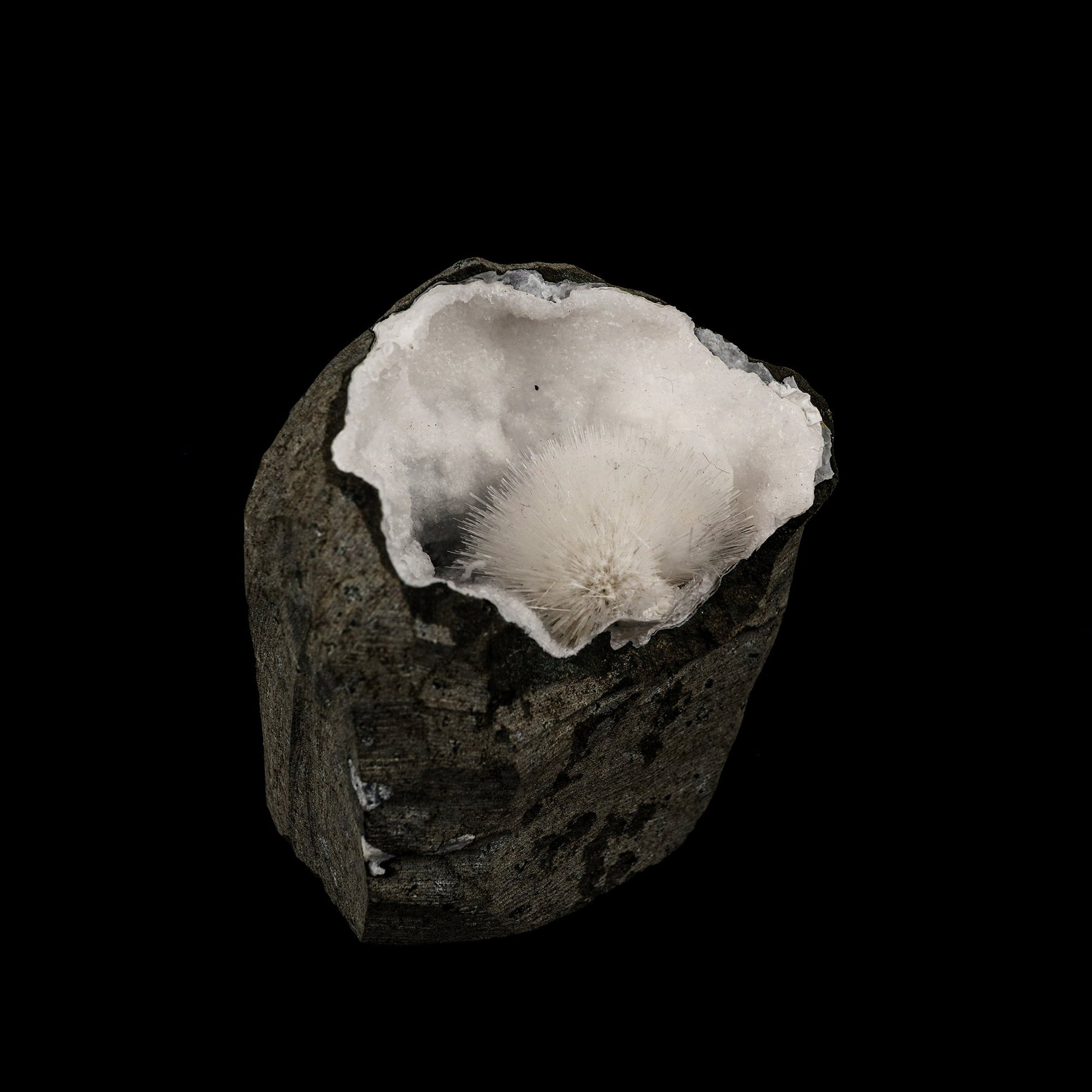 Mesolite Inside Chalcedony Geode Natural Mineral Specimen # B 6164 Mesolite Superb Minerals 