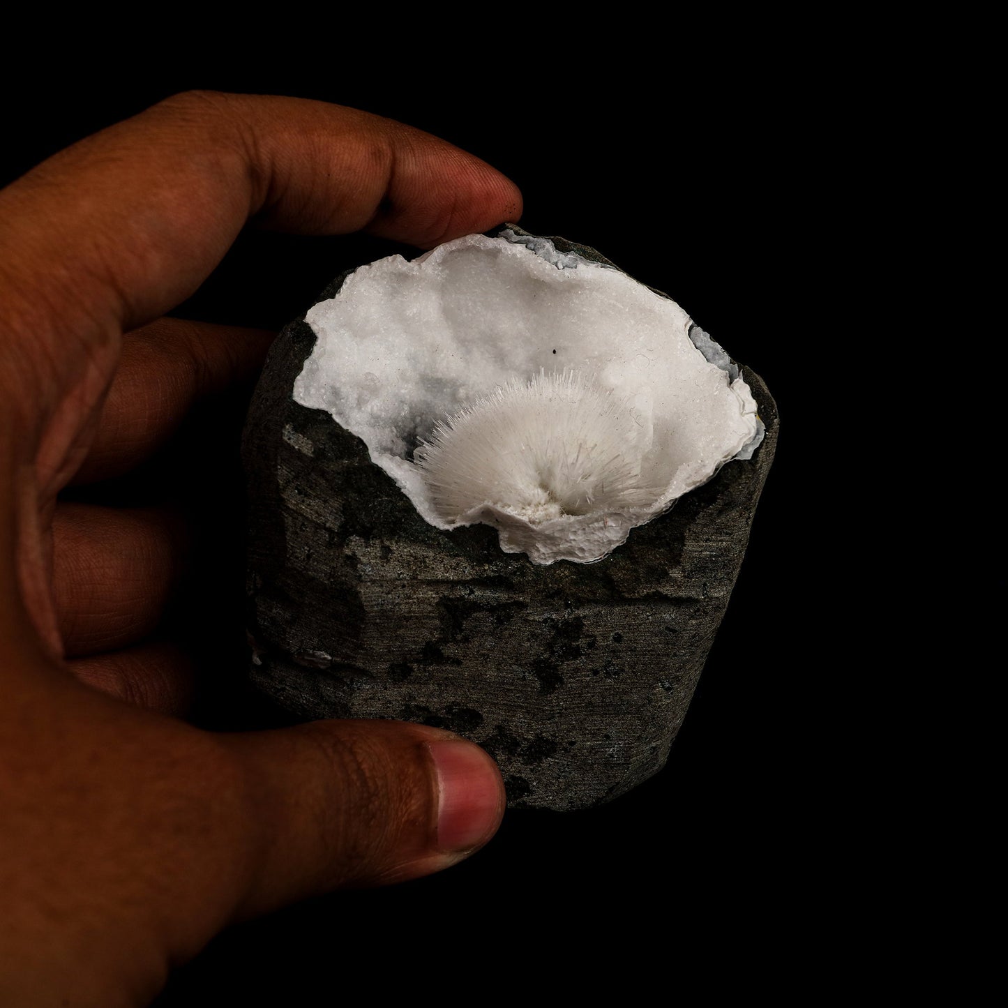 Mesolite Inside Chalcedony Geode Natural Mineral Specimen # B 6164 Mesolite Superb Minerals 